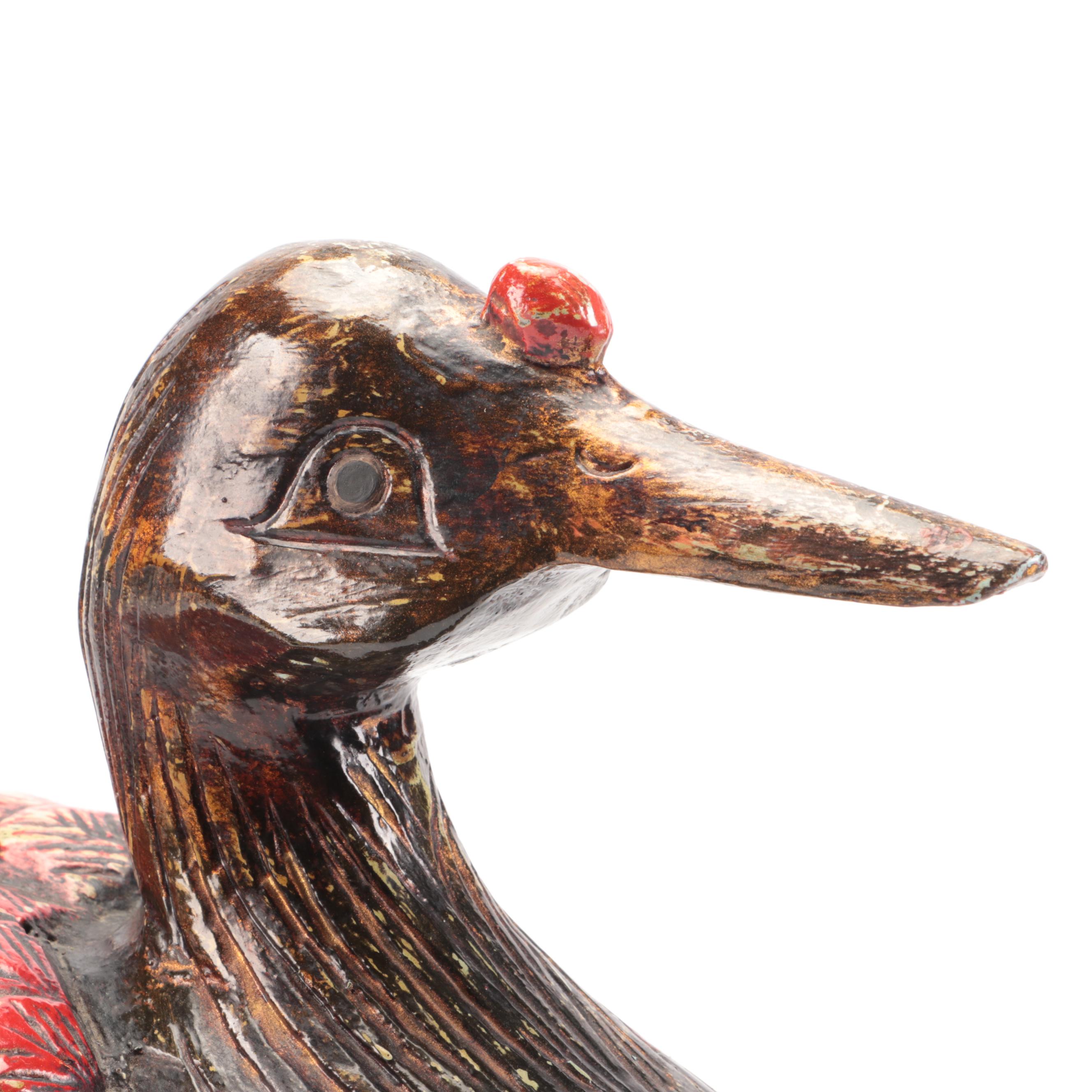 Polychrome Wooden Duck