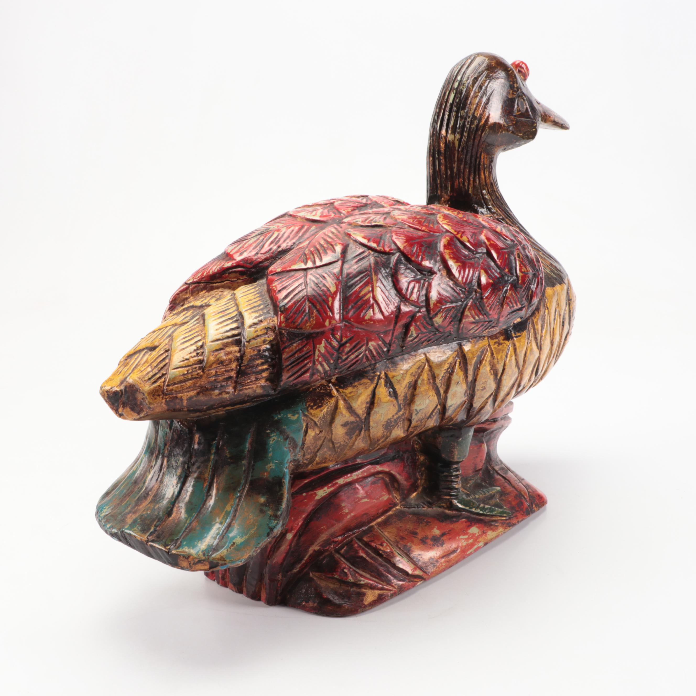 Polychrome Wooden Duck