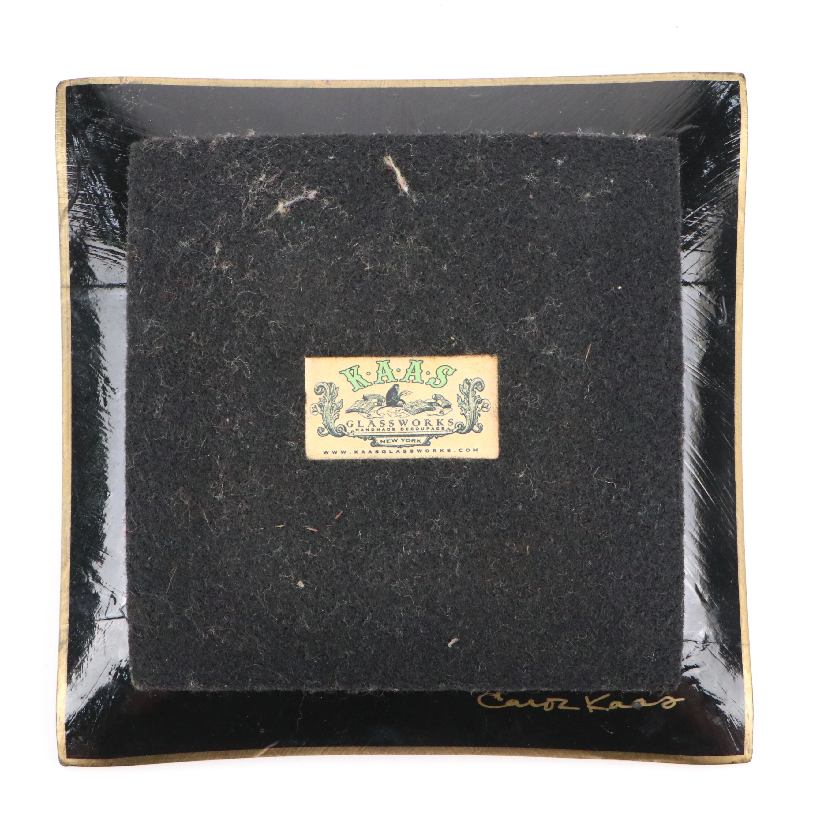 Kaas GlassWorks "That Wonderful Mother of Mine" Dish with Majolica Style Vase