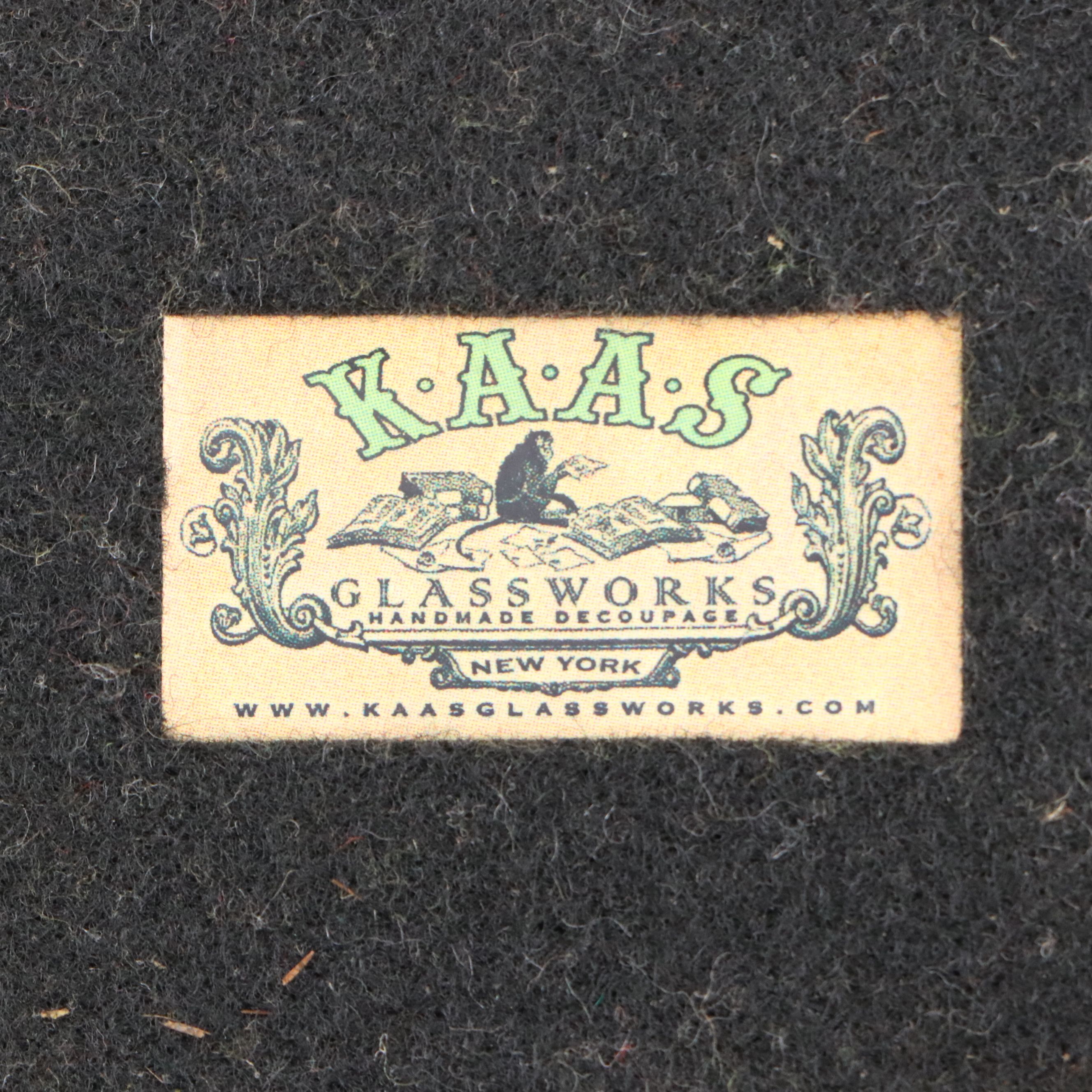 Kaas GlassWorks "That Wonderful Mother of Mine" Dish with Majolica Style Vase