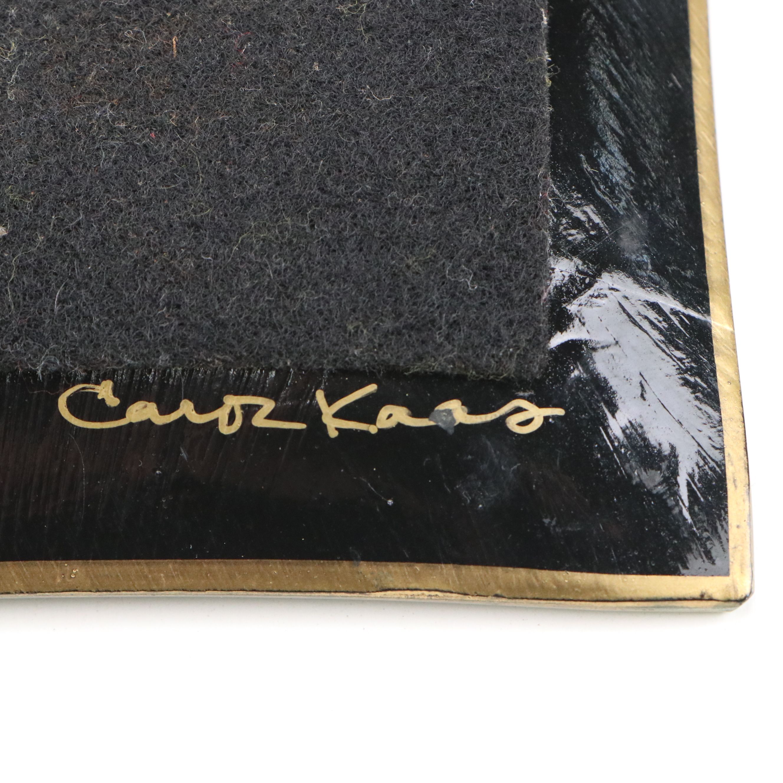 Kaas GlassWorks "That Wonderful Mother of Mine" Dish with Majolica Style Vase