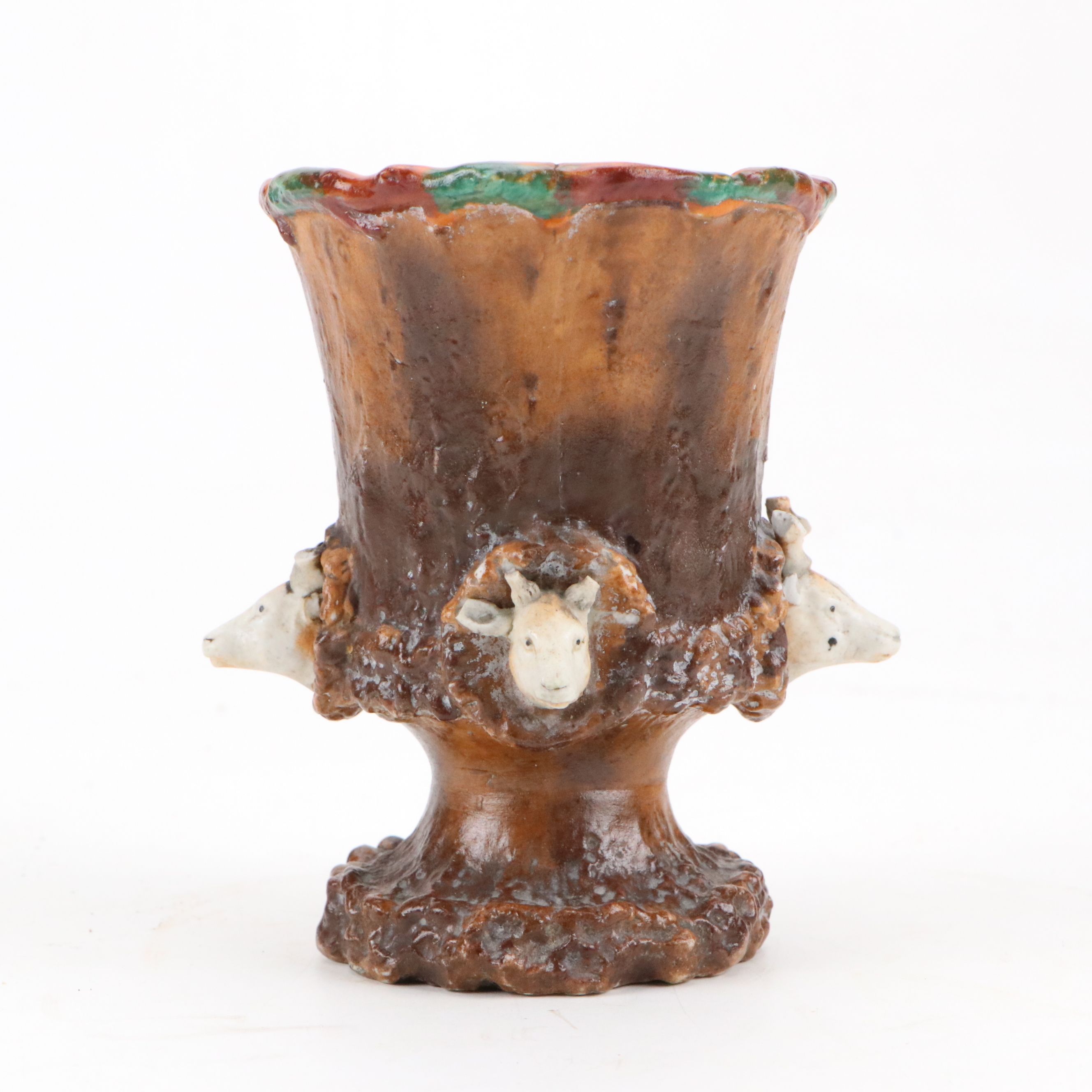 Kaas GlassWorks "That Wonderful Mother of Mine" Dish with Majolica Style Vase