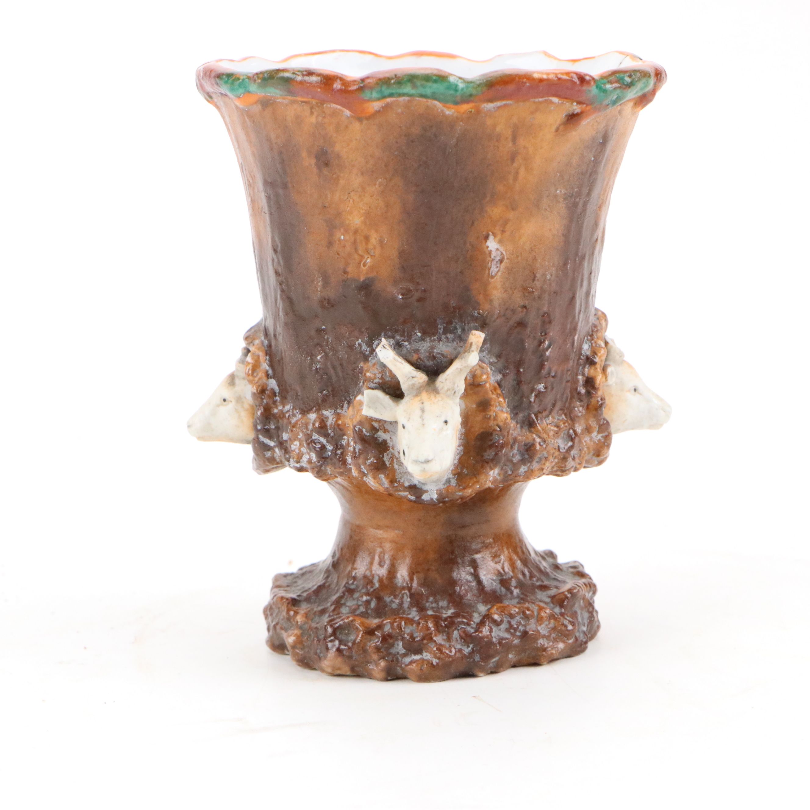 Kaas GlassWorks "That Wonderful Mother of Mine" Dish with Majolica Style Vase