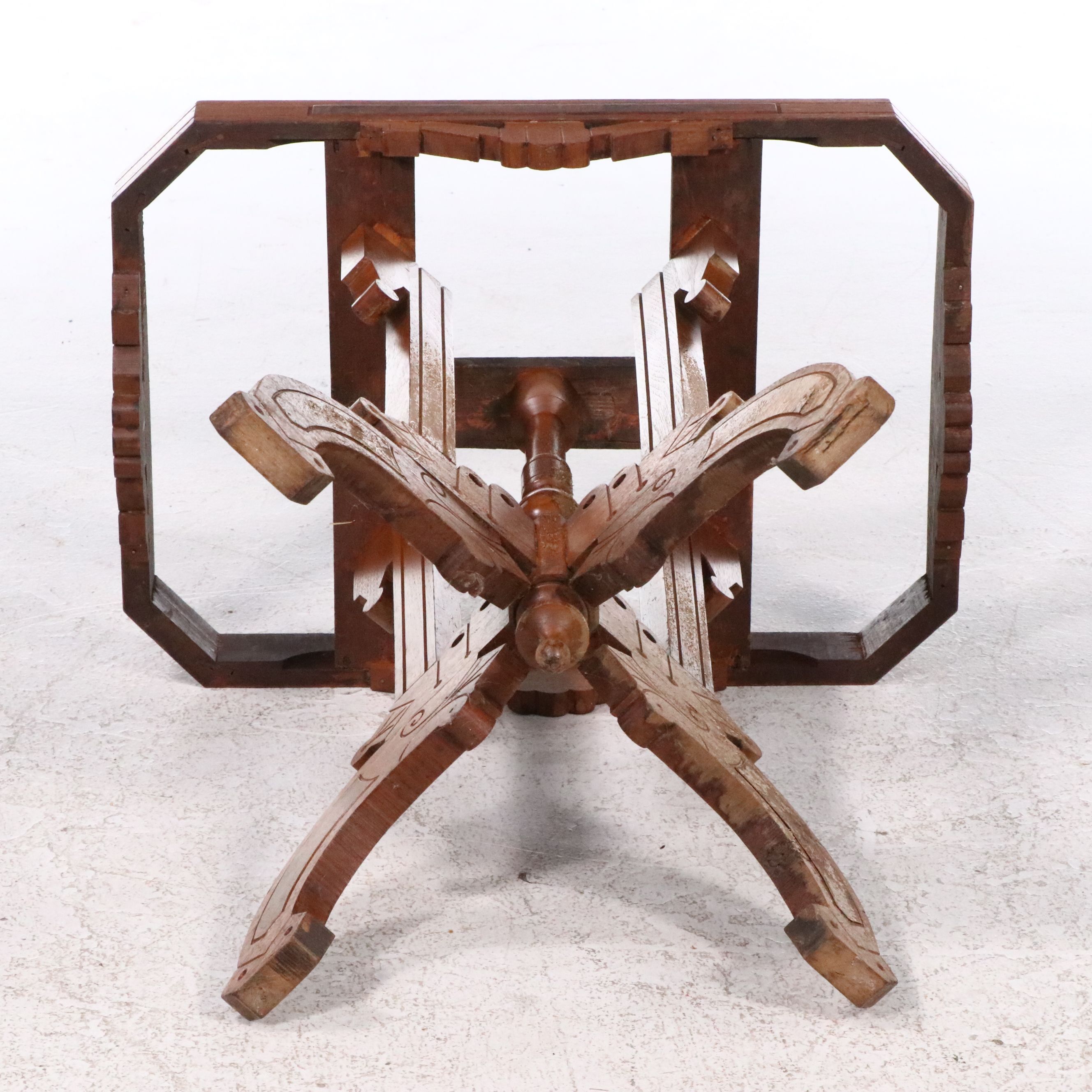 Eastlake Walnut Side Table with Marble Top