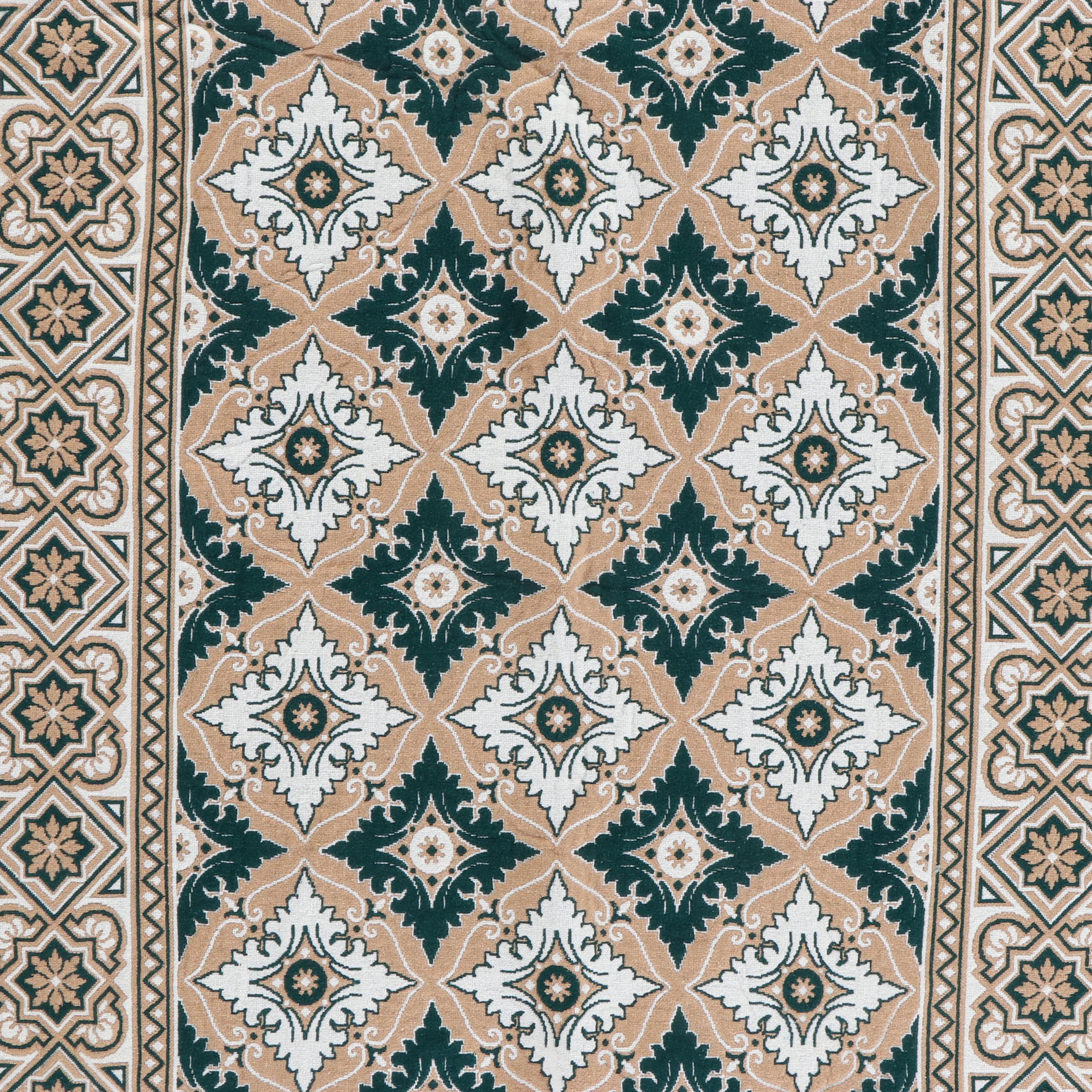 Handwoven Green and Tan Reversible Blanket Throw