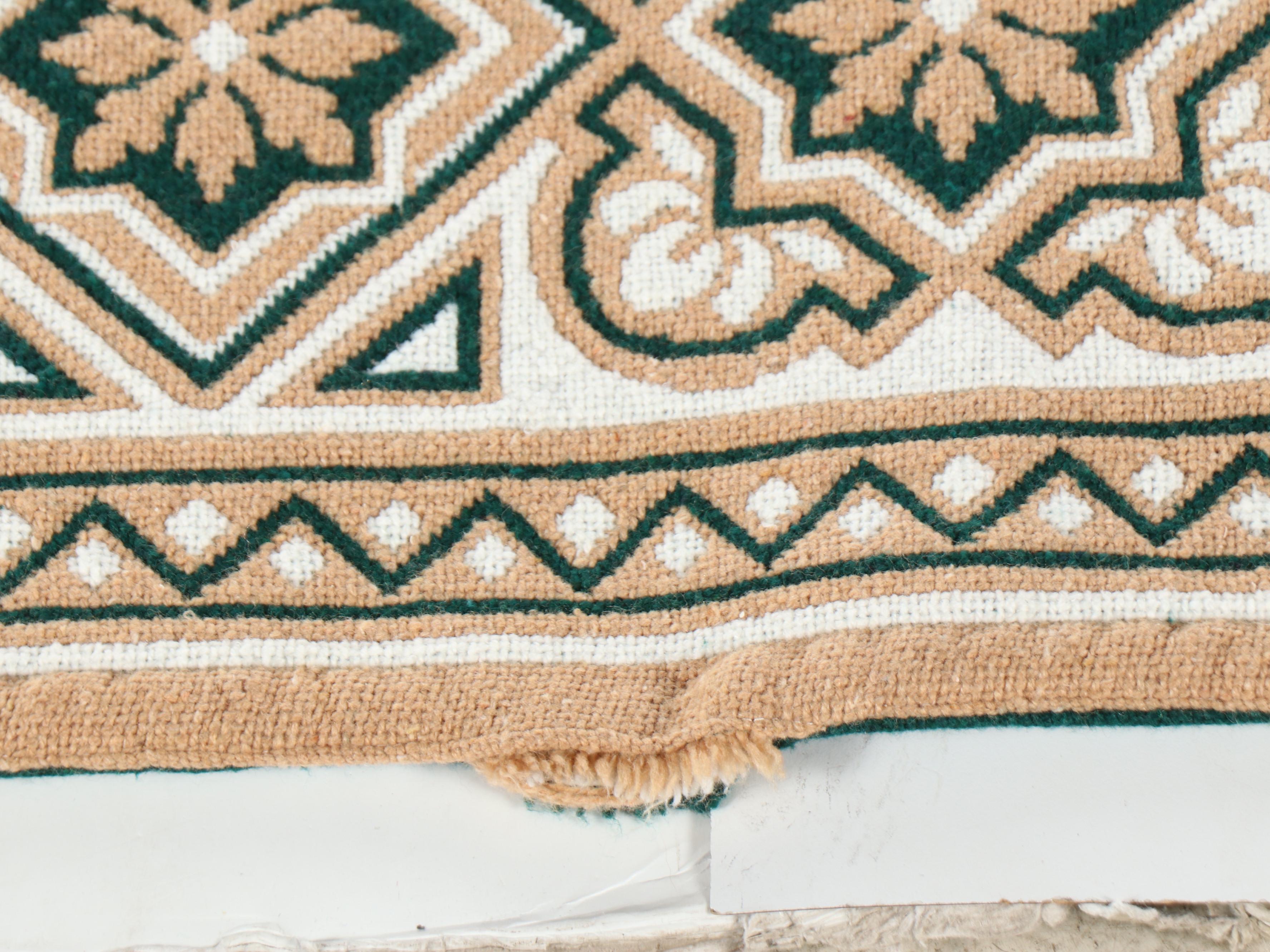 Handwoven Green and Tan Reversible Blanket Throw