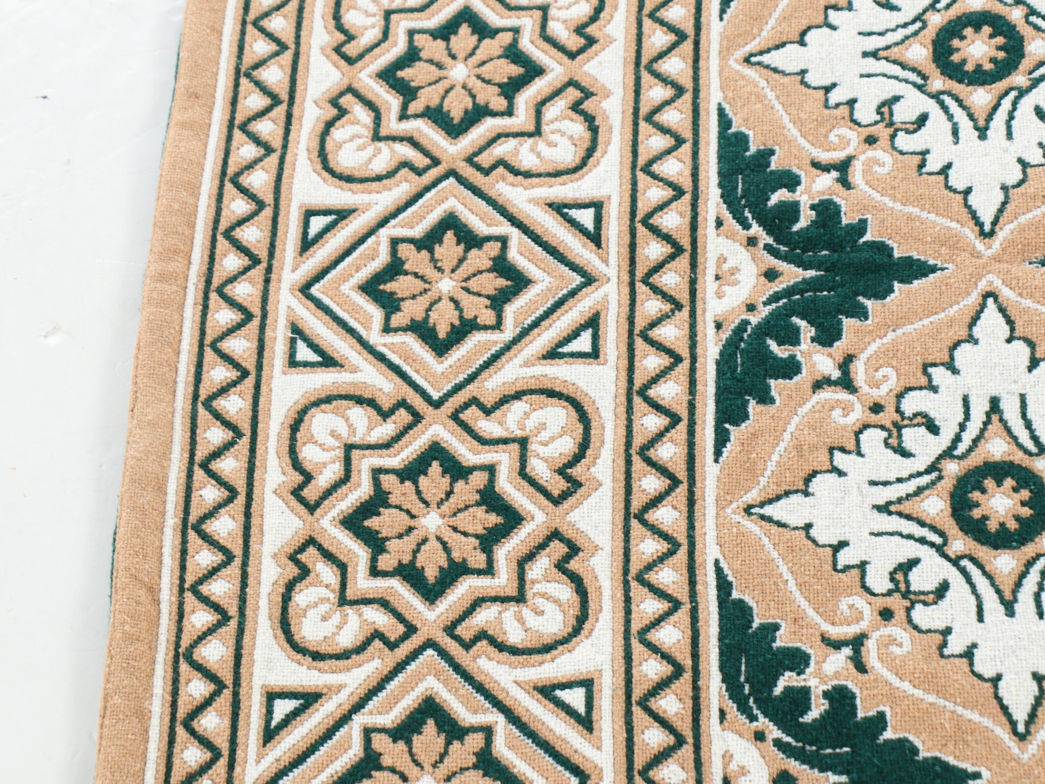 Handwoven Green and Tan Reversible Blanket Throw