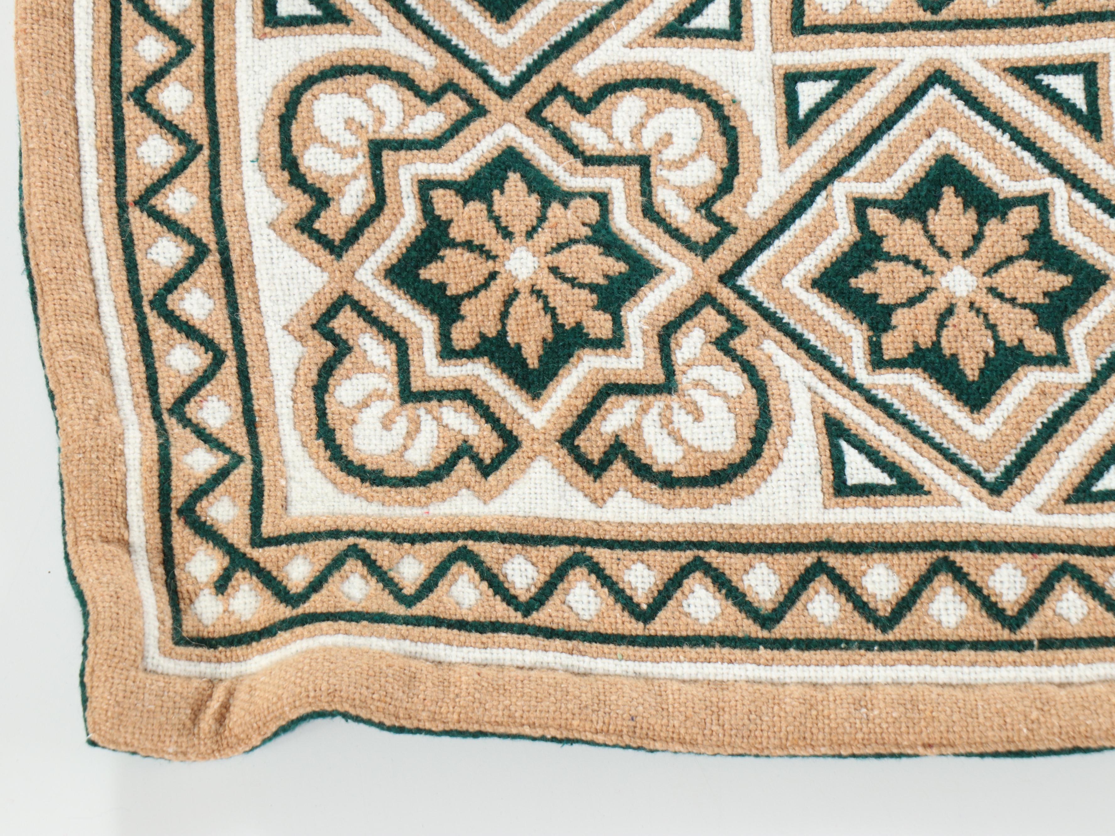 Handwoven Green and Tan Reversible Blanket Throw