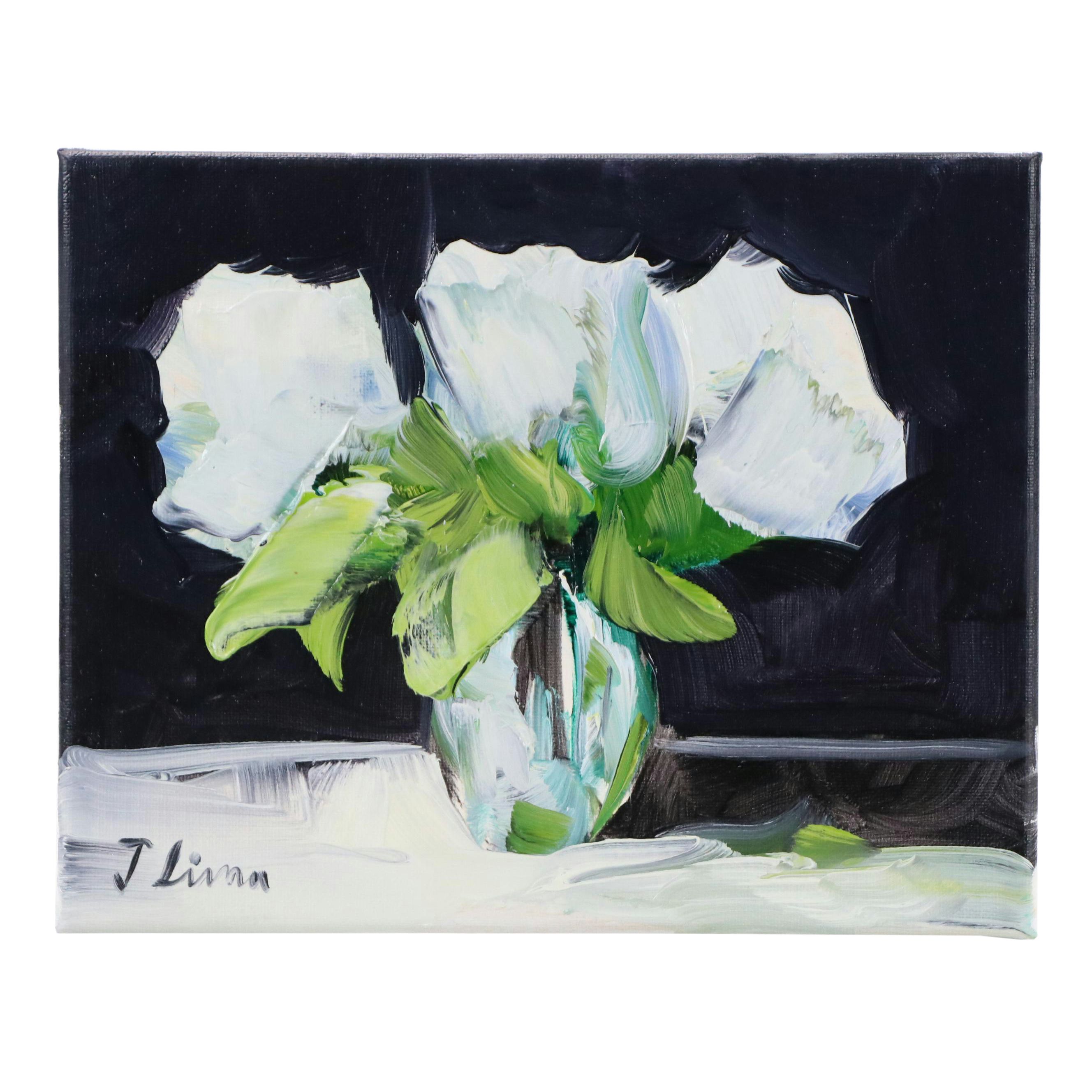 José M. Lima Floral Still Life Oil Painting, 2025