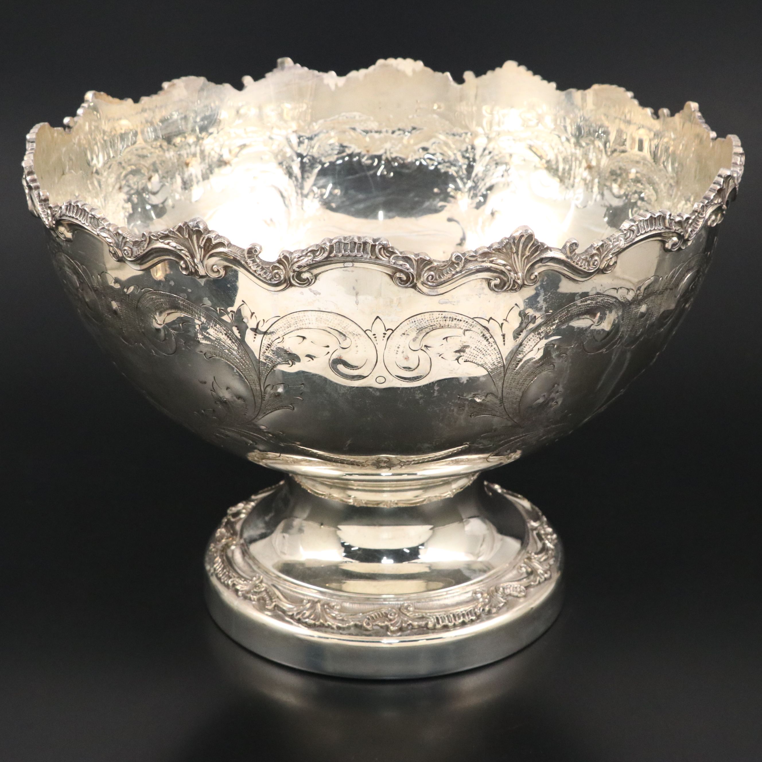 Birmingham Silver Co. Silver Plate Punch Bowl with Other Ladle