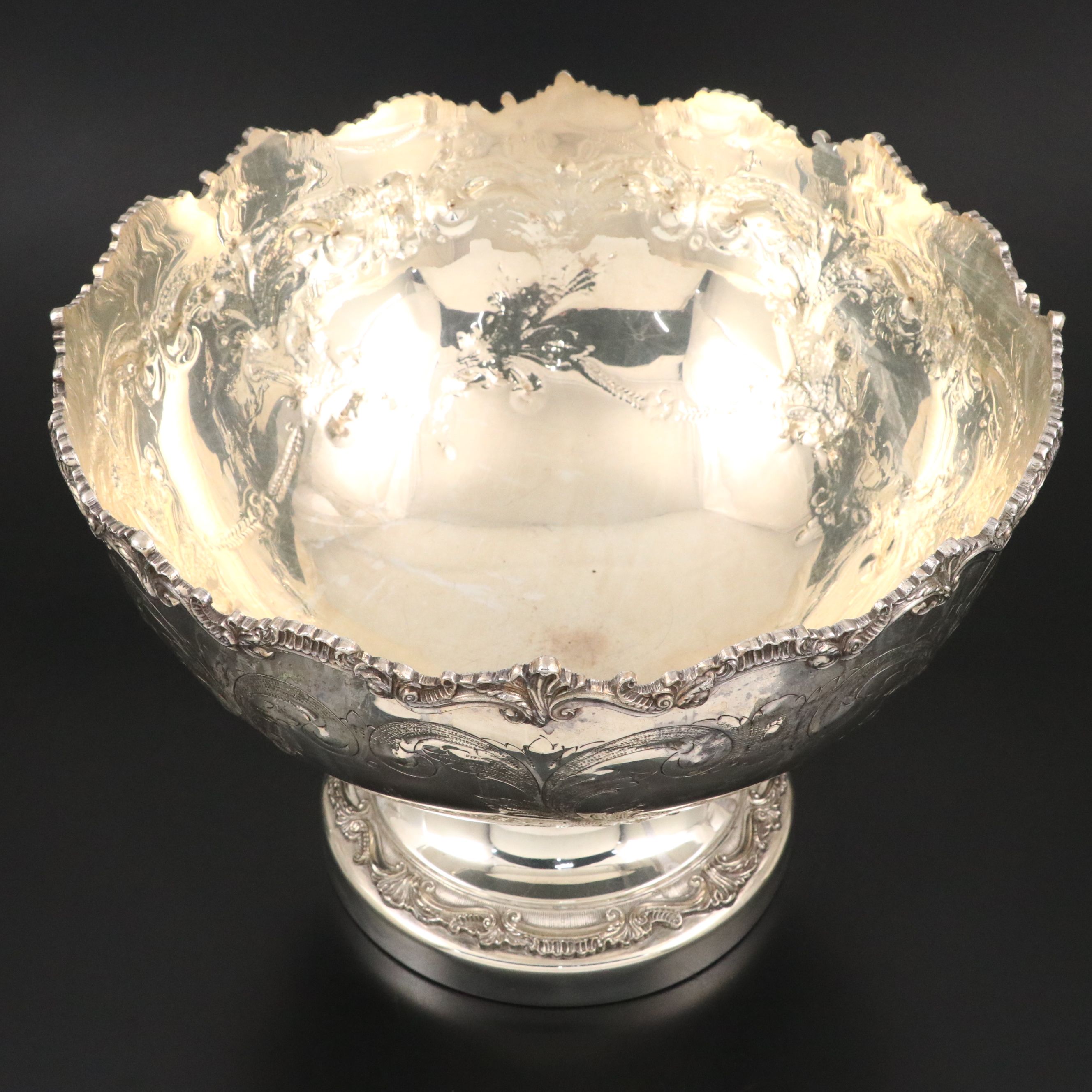 Birmingham Silver Co. Silver Plate Punch Bowl with Other Ladle