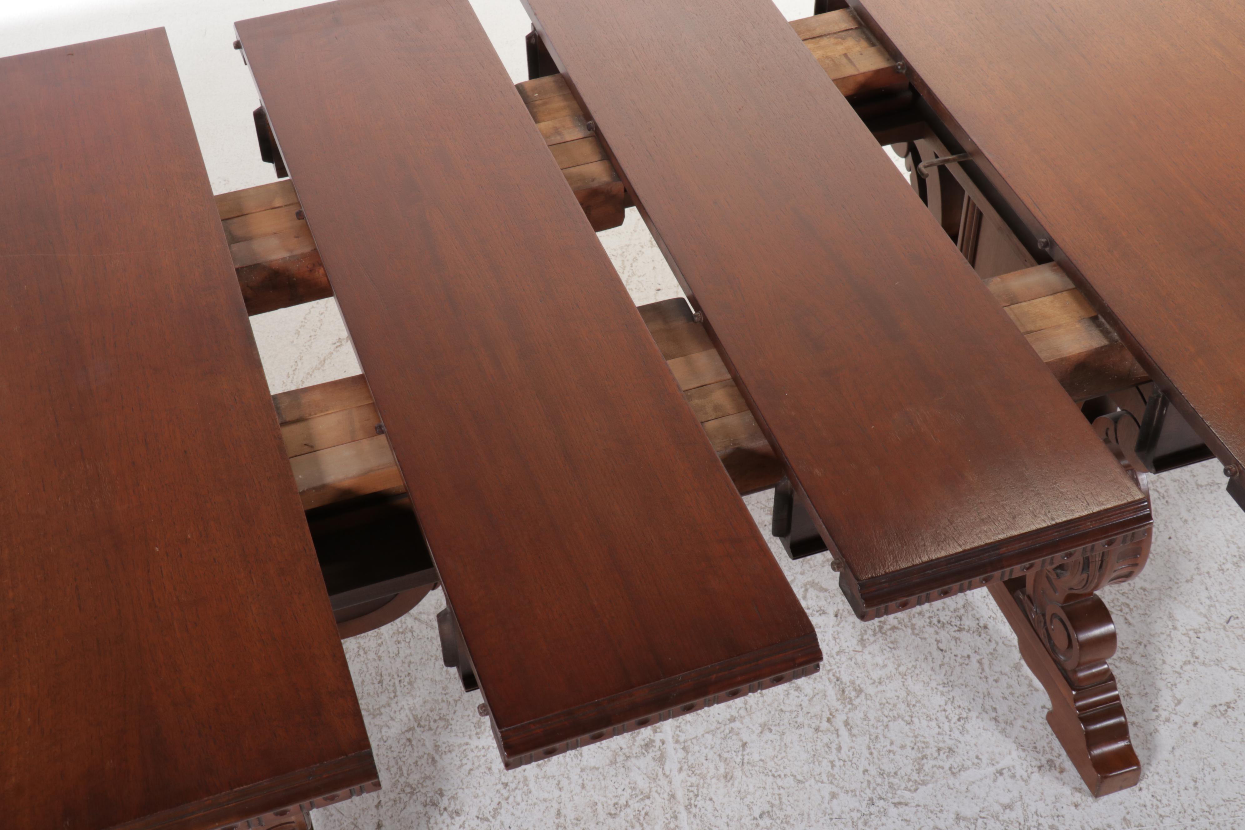 Eight Piece Jacobean Style Dining Set, Early to Mid-20th Century