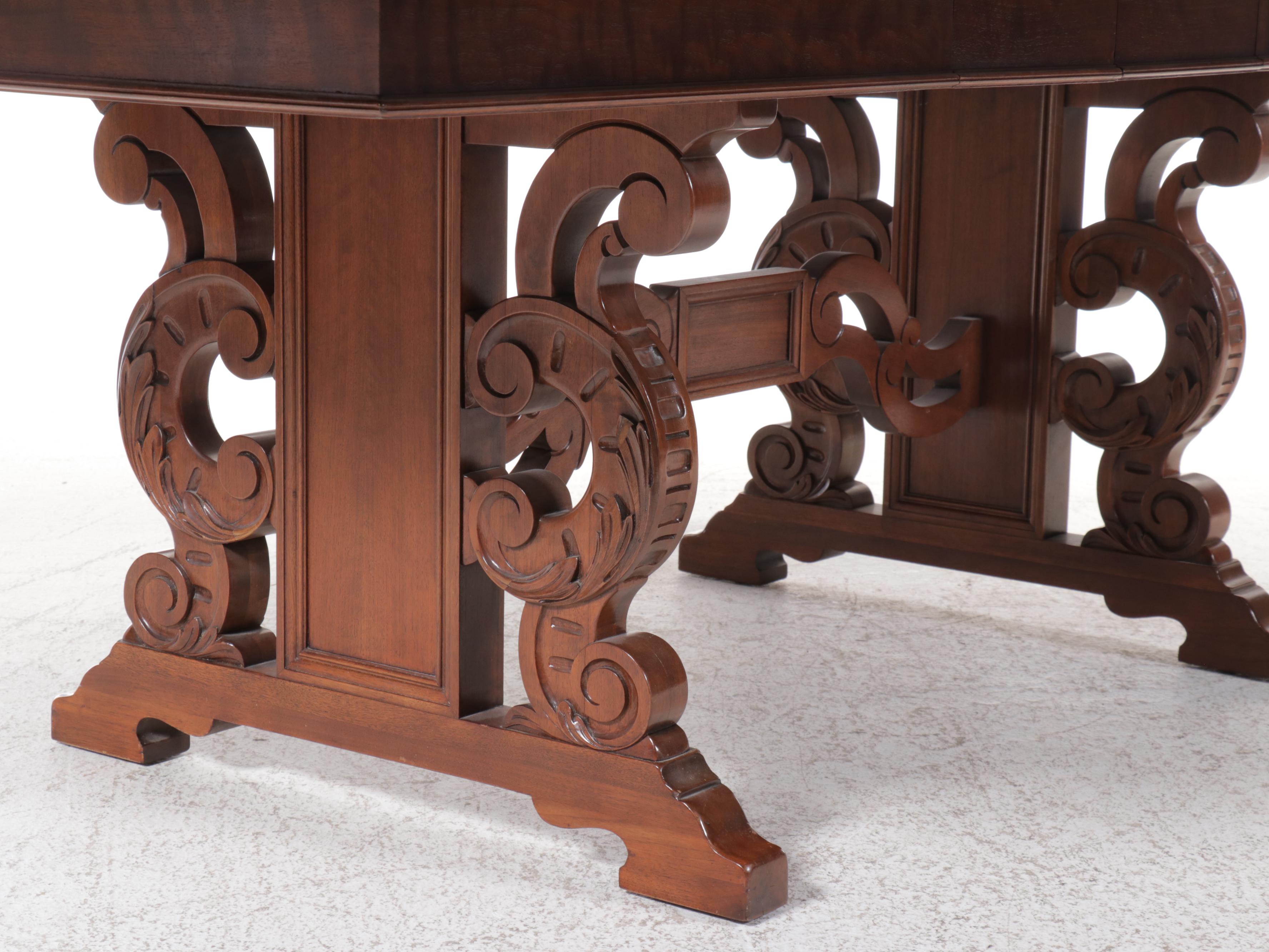 Eight Piece Jacobean Style Dining Set, Early to Mid-20th Century