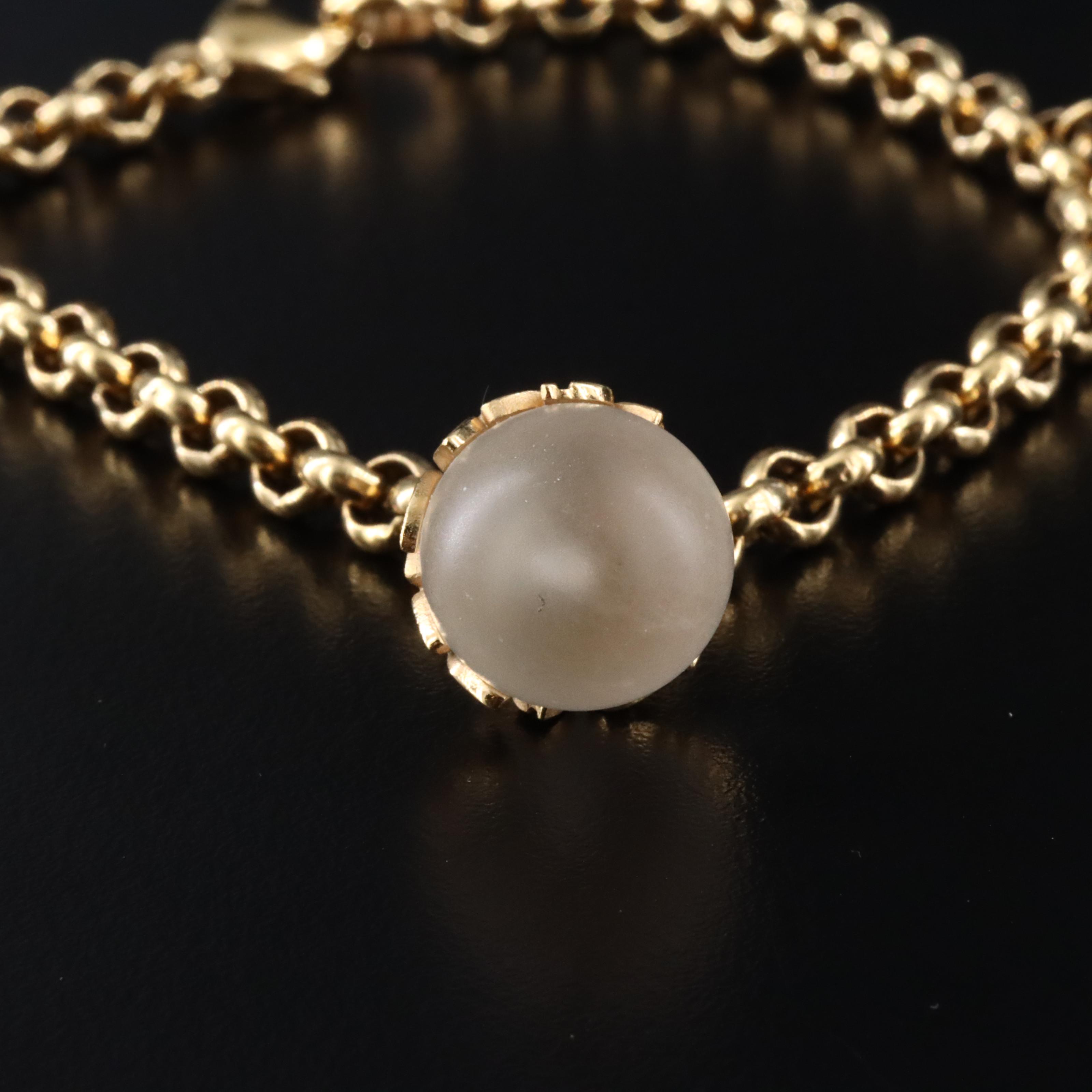 Lalique Crystal Orb Frosted Glass Bracelet