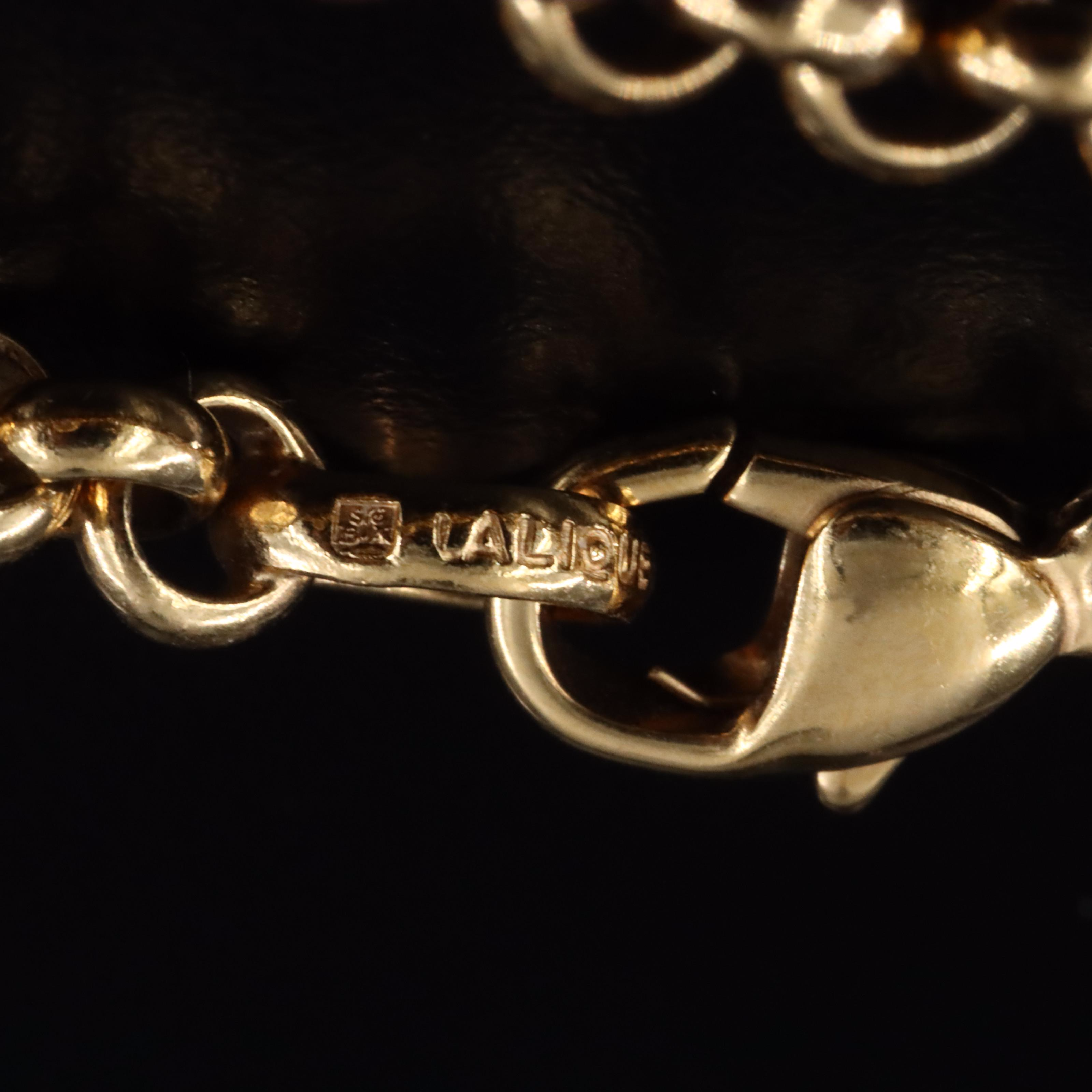 Lalique Crystal Orb Frosted Glass Bracelet