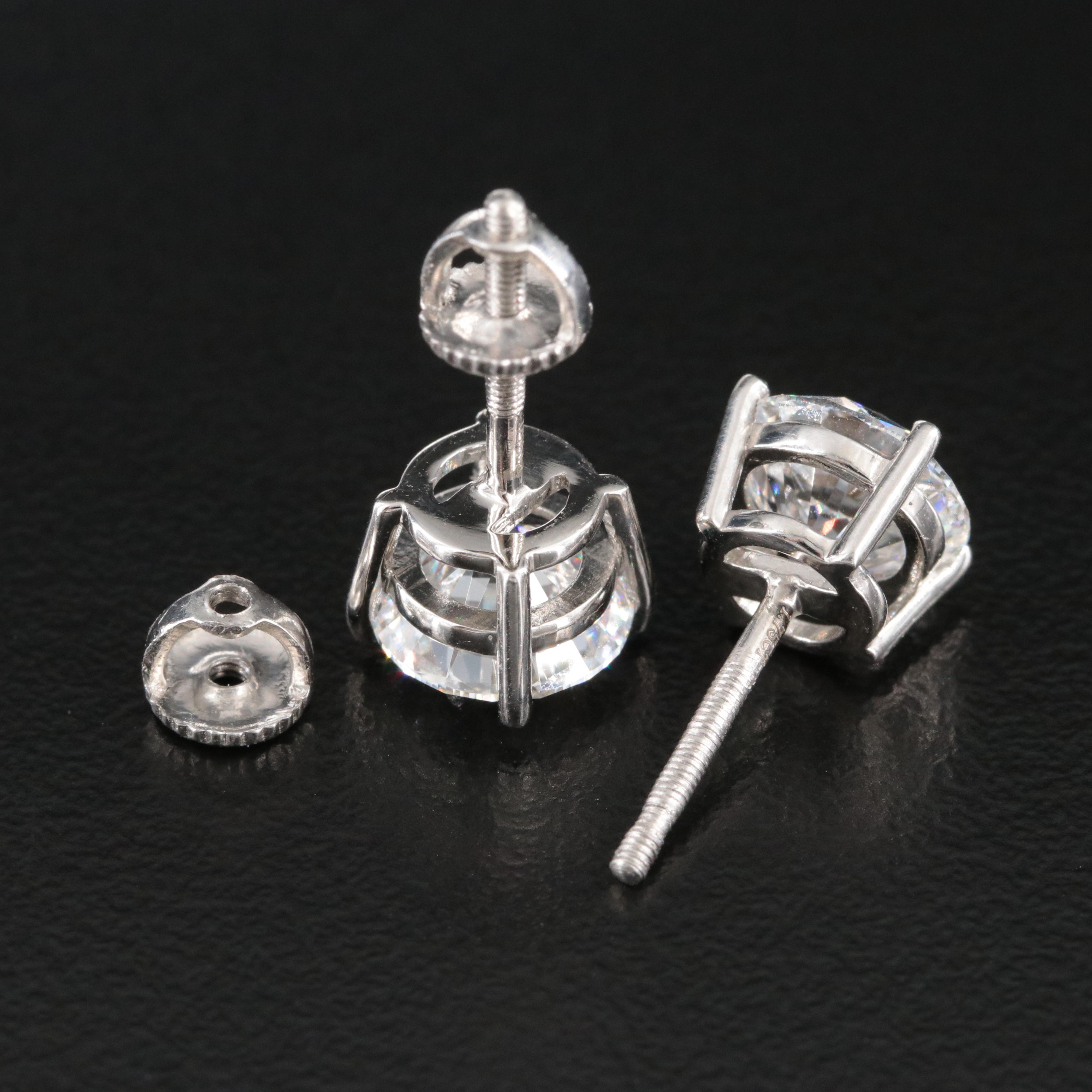 Platinum 3.50 CTW Lab Grown Diamond Stud Earrings with IGI Reports