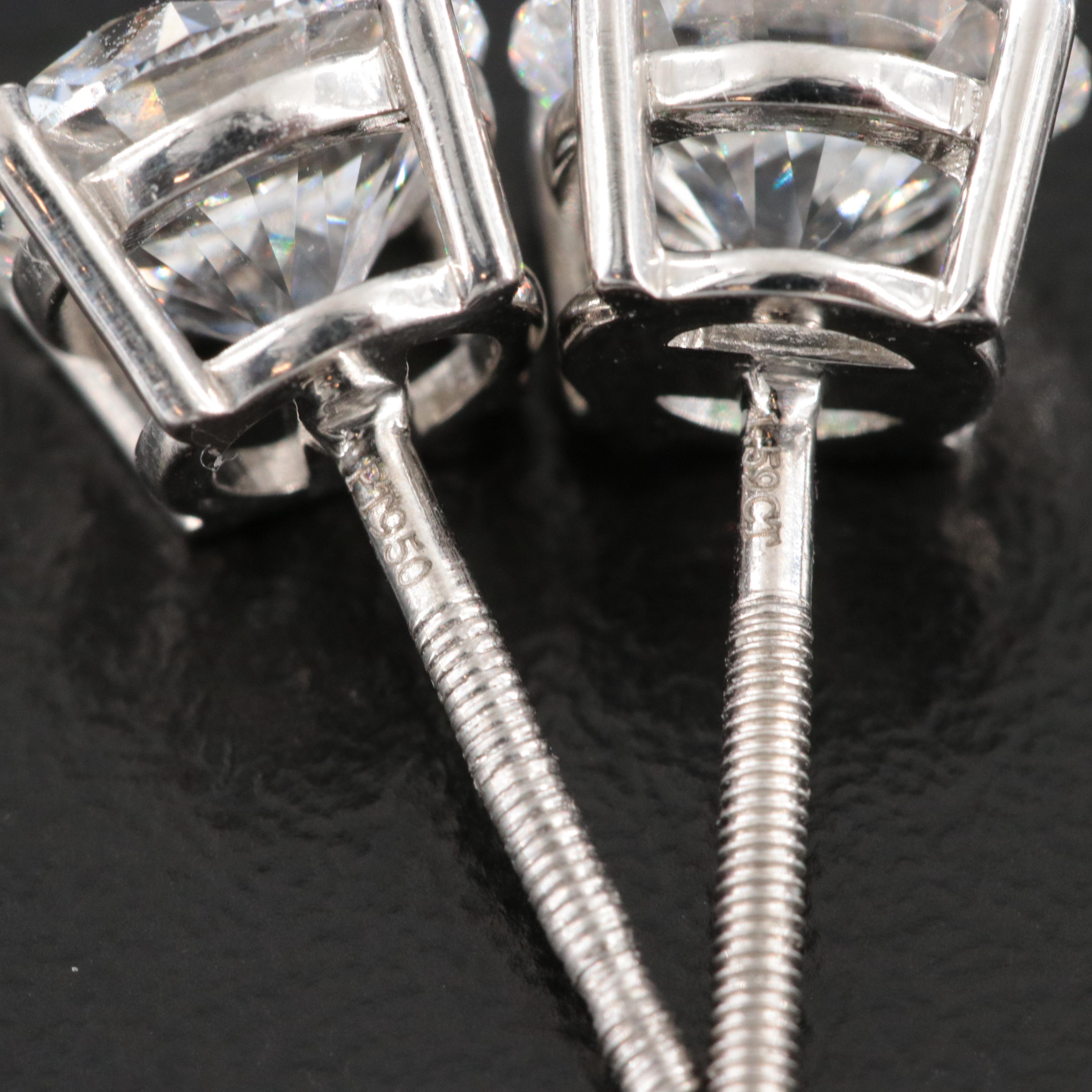 Platinum 3.50 CTW Lab Grown Diamond Stud Earrings with IGI Reports