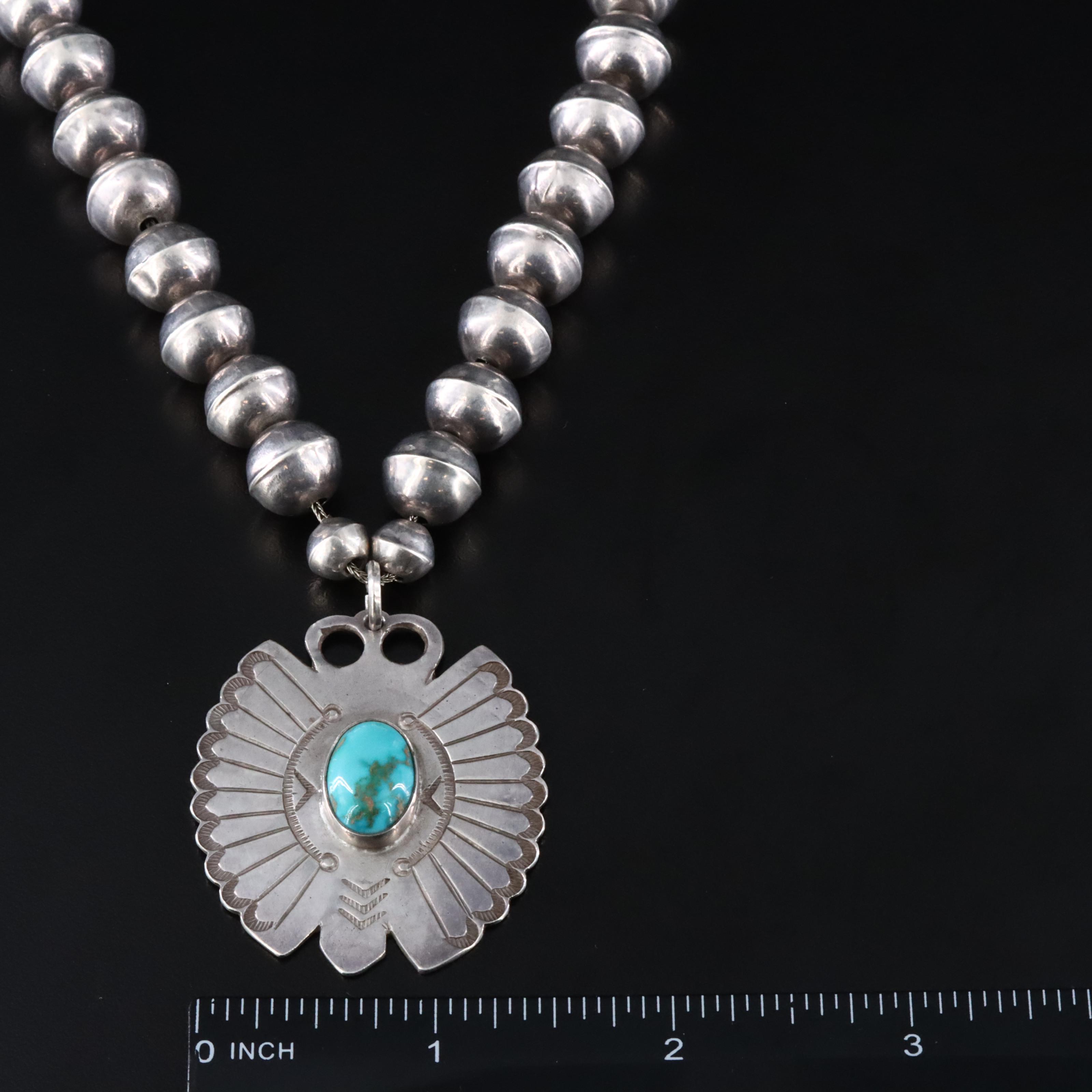 Western Sterling Turquoise Necklace
