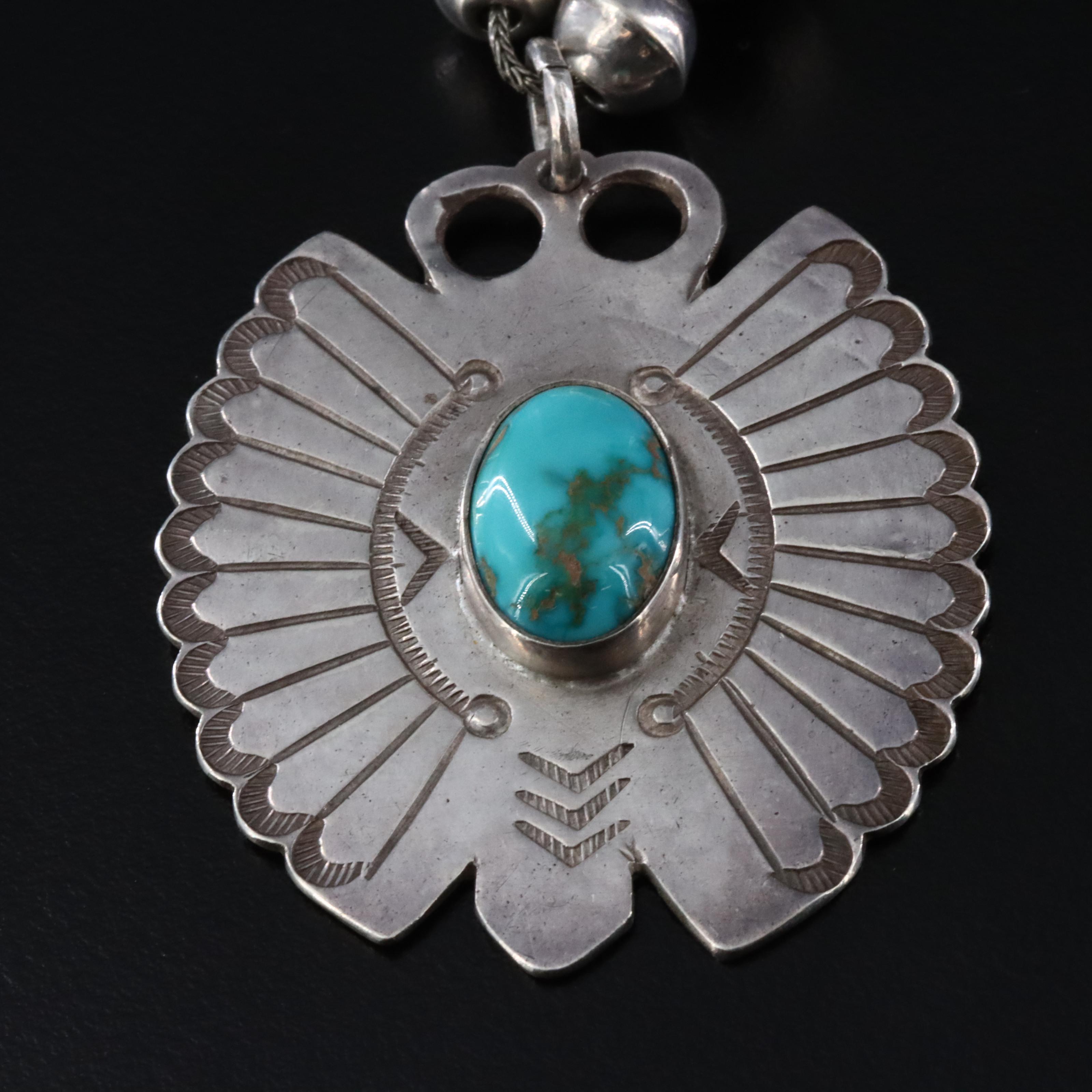 Western Sterling Turquoise Necklace