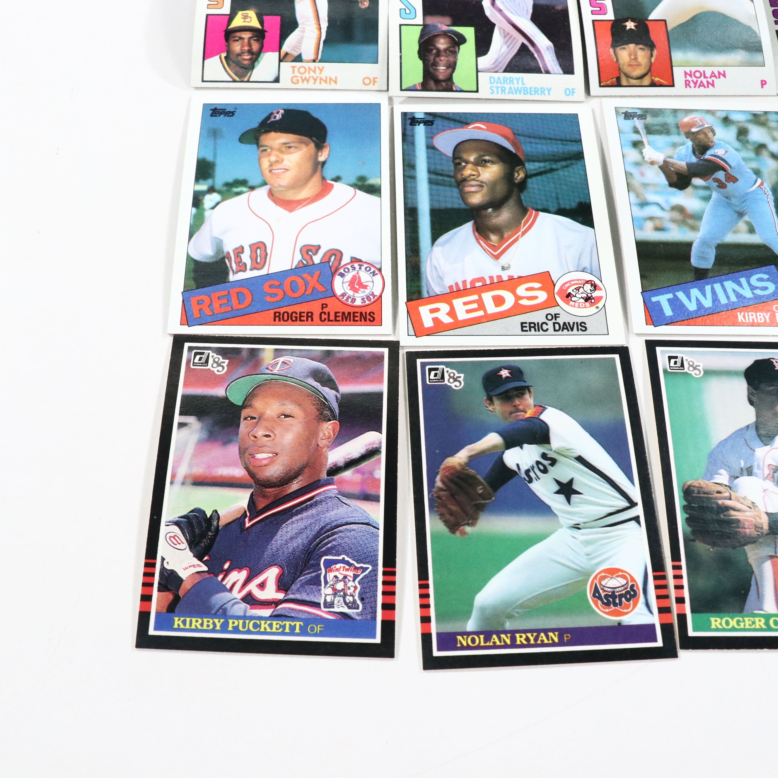 Topps and Donruss Baseball Card Sets Featuring Clemens & Puckett Rookies, 1980s