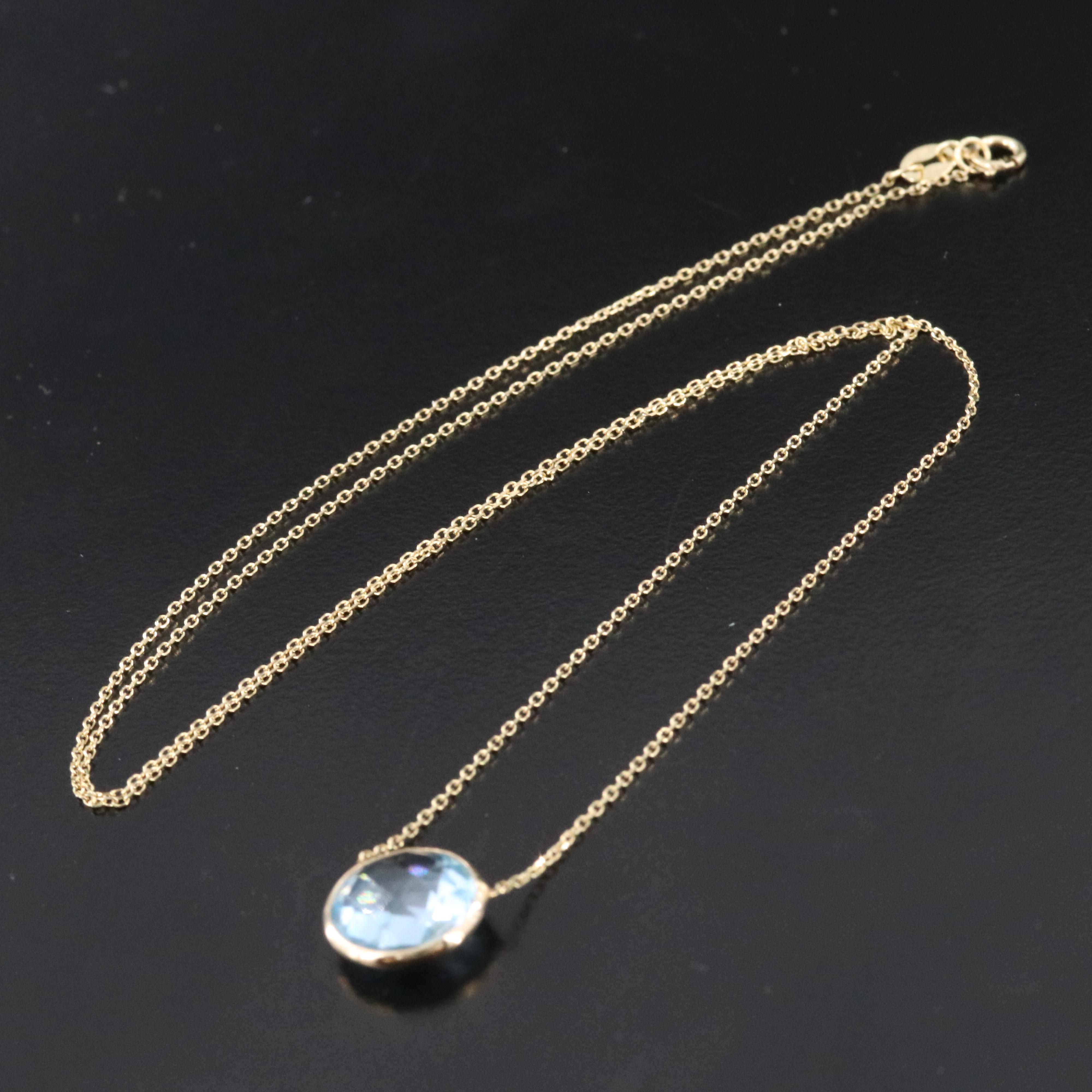 14K Sky Blue Topaz Necklace