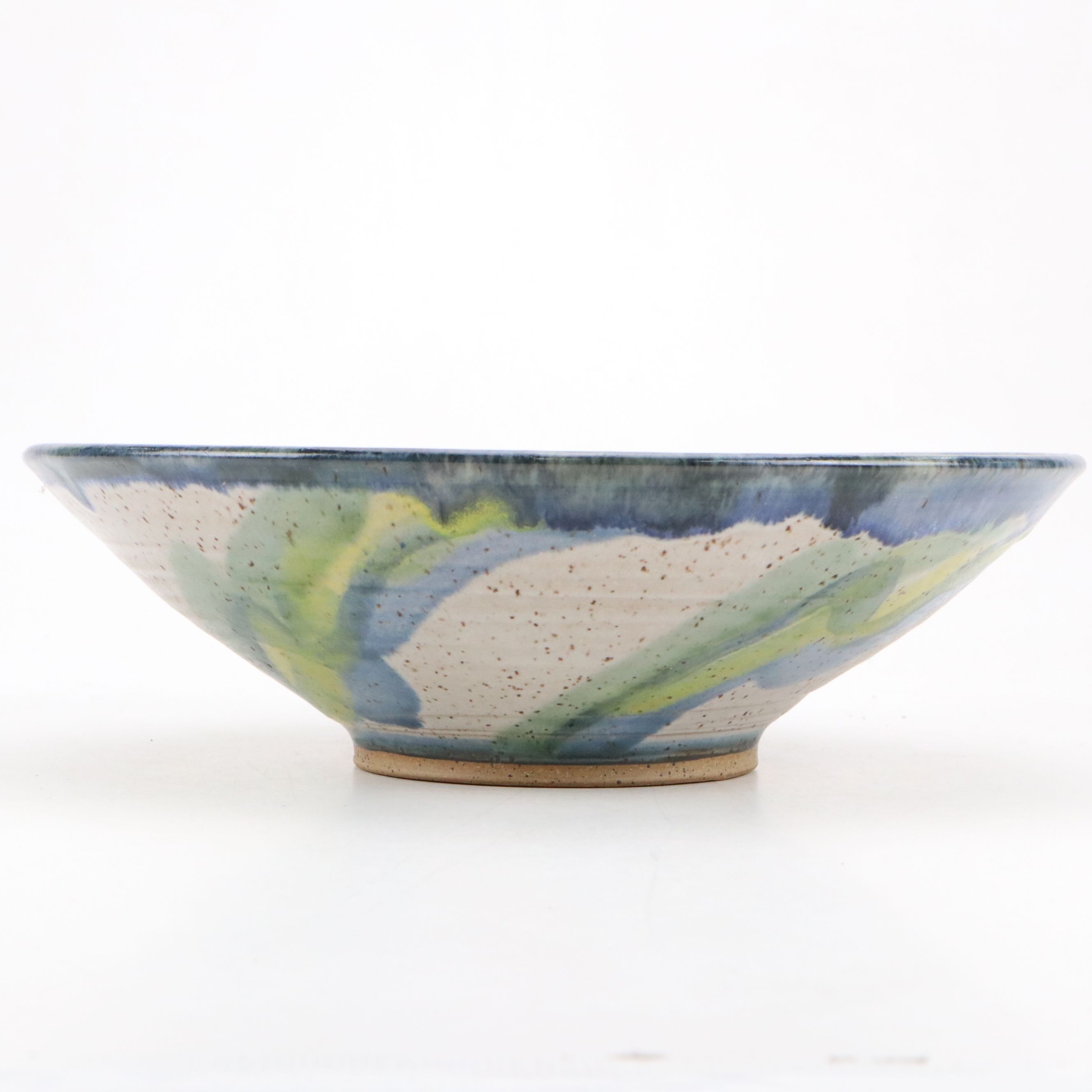 Studio Art Pottery Aquatic Stoneware Centerpiece Bowl