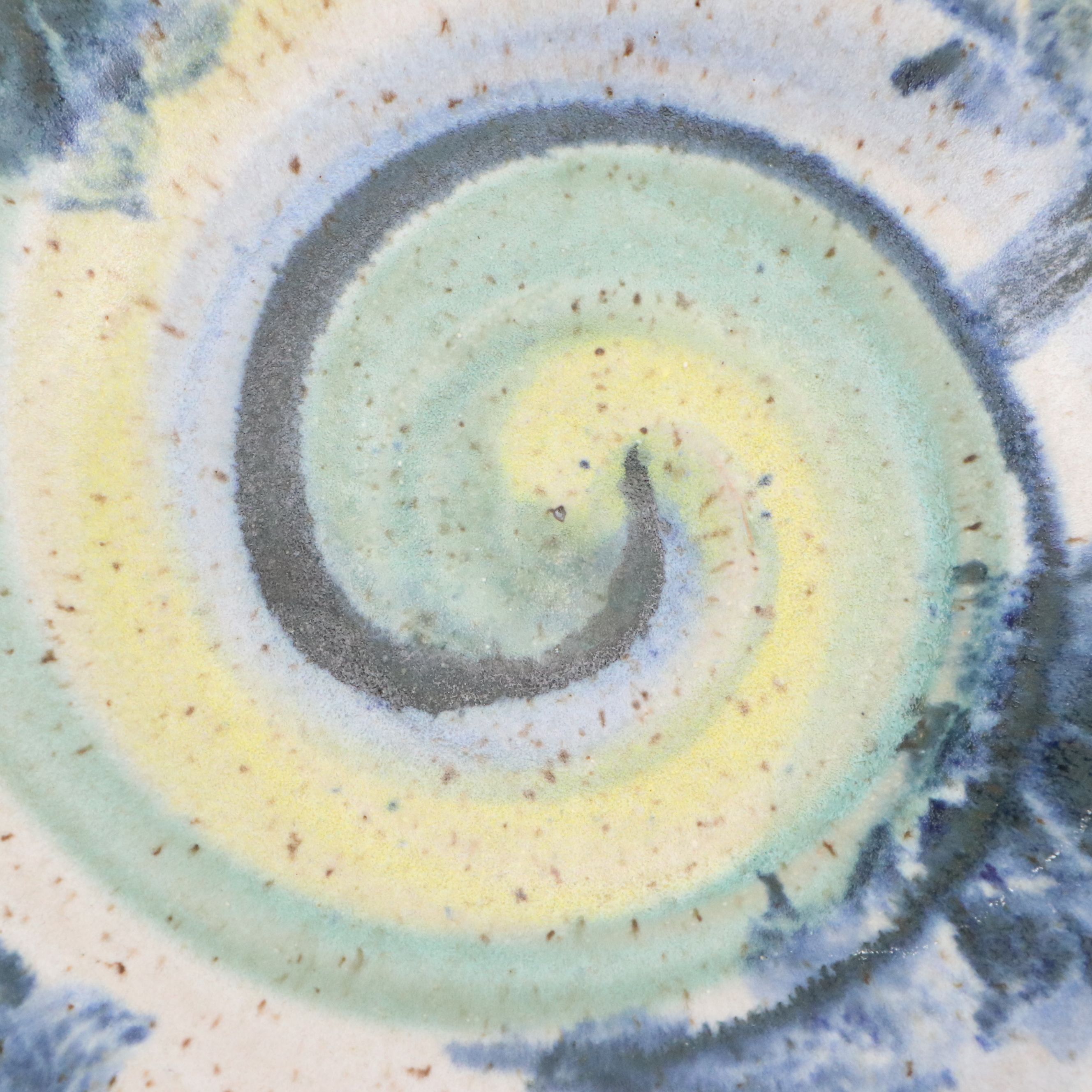 Studio Art Pottery Aquatic Stoneware Centerpiece Bowl