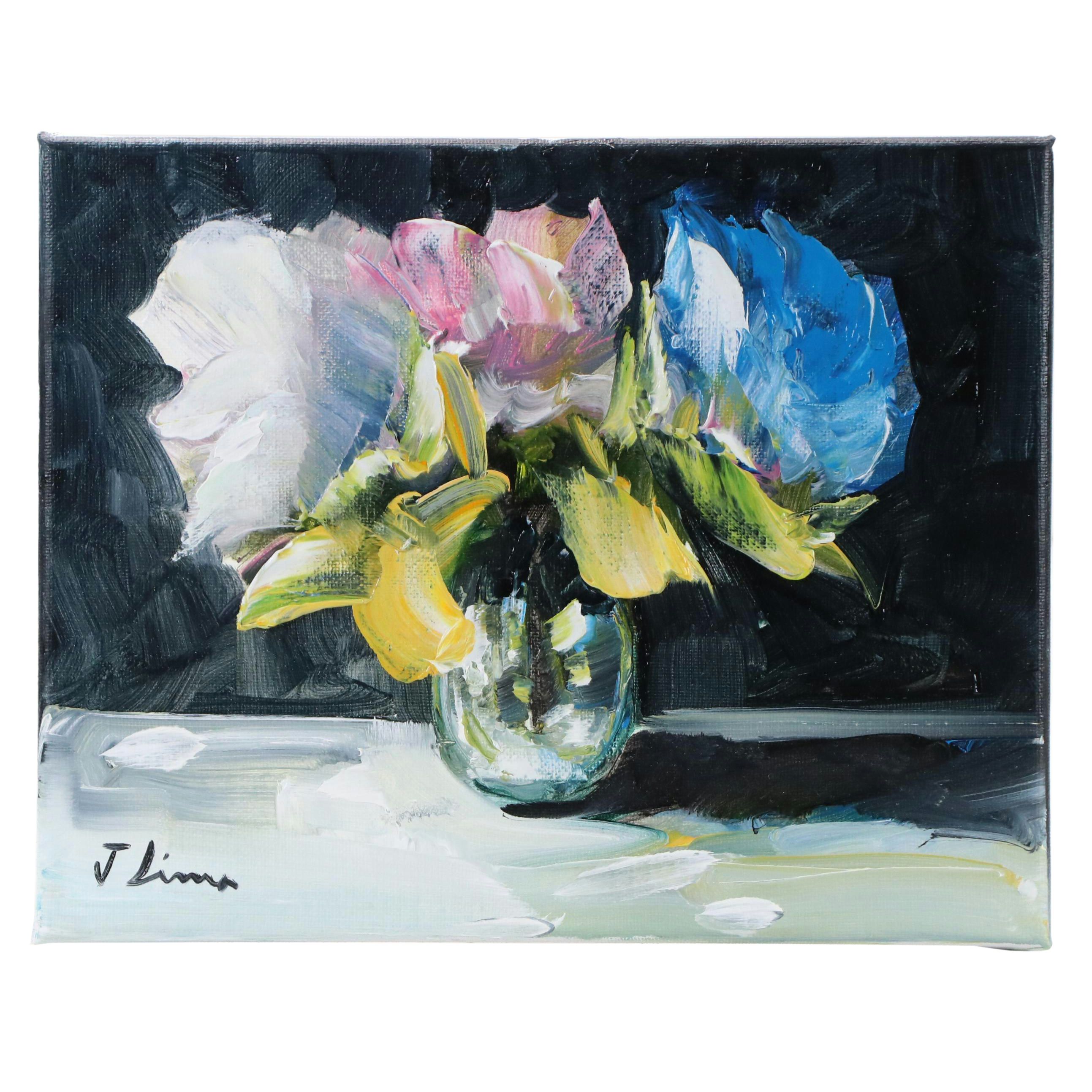 José M. Lima Floral Still Life Oil Painting, 2025