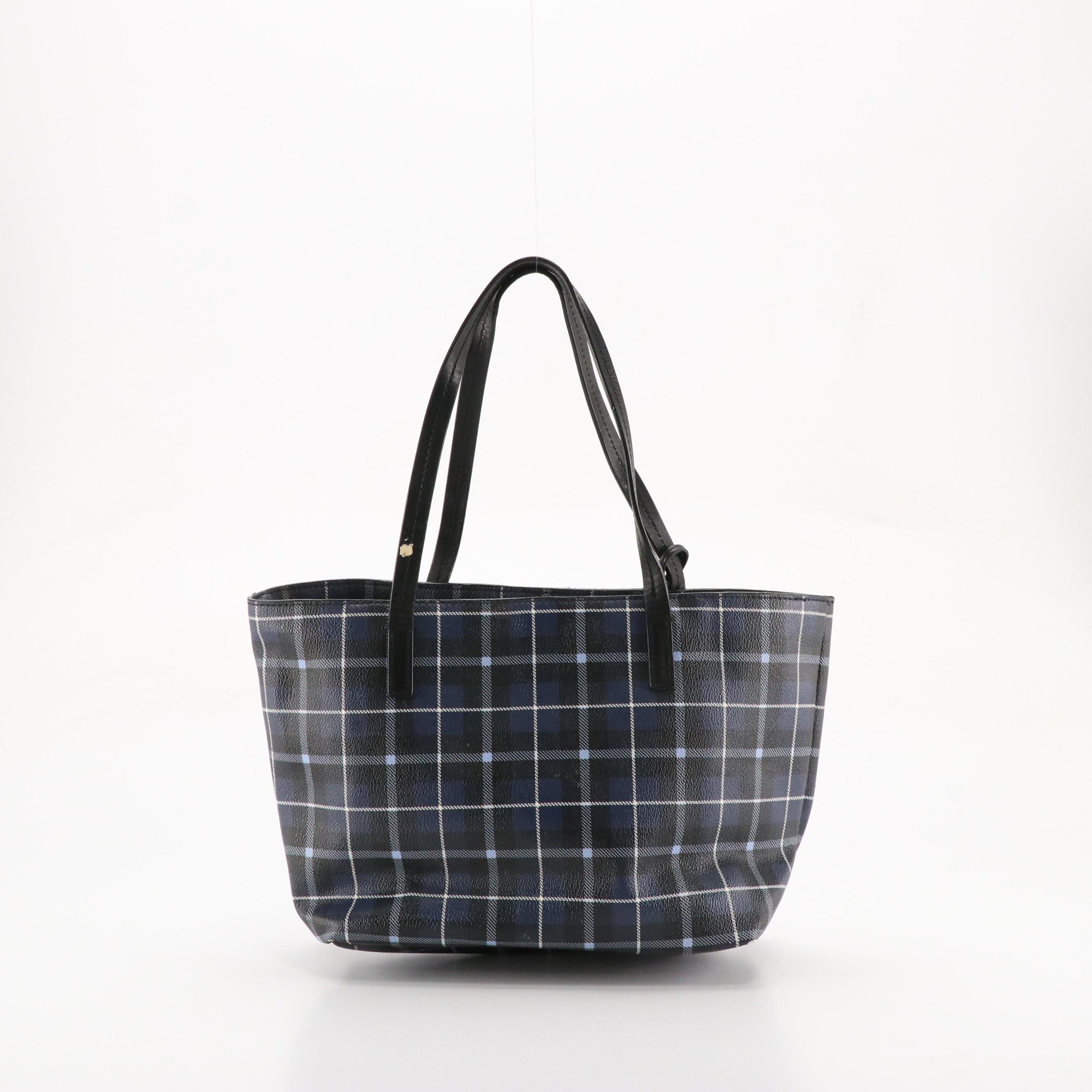 Kate Spade Black Leather Mini Two-Way Bag, Plaid Coated Canvas Tote, More Bags