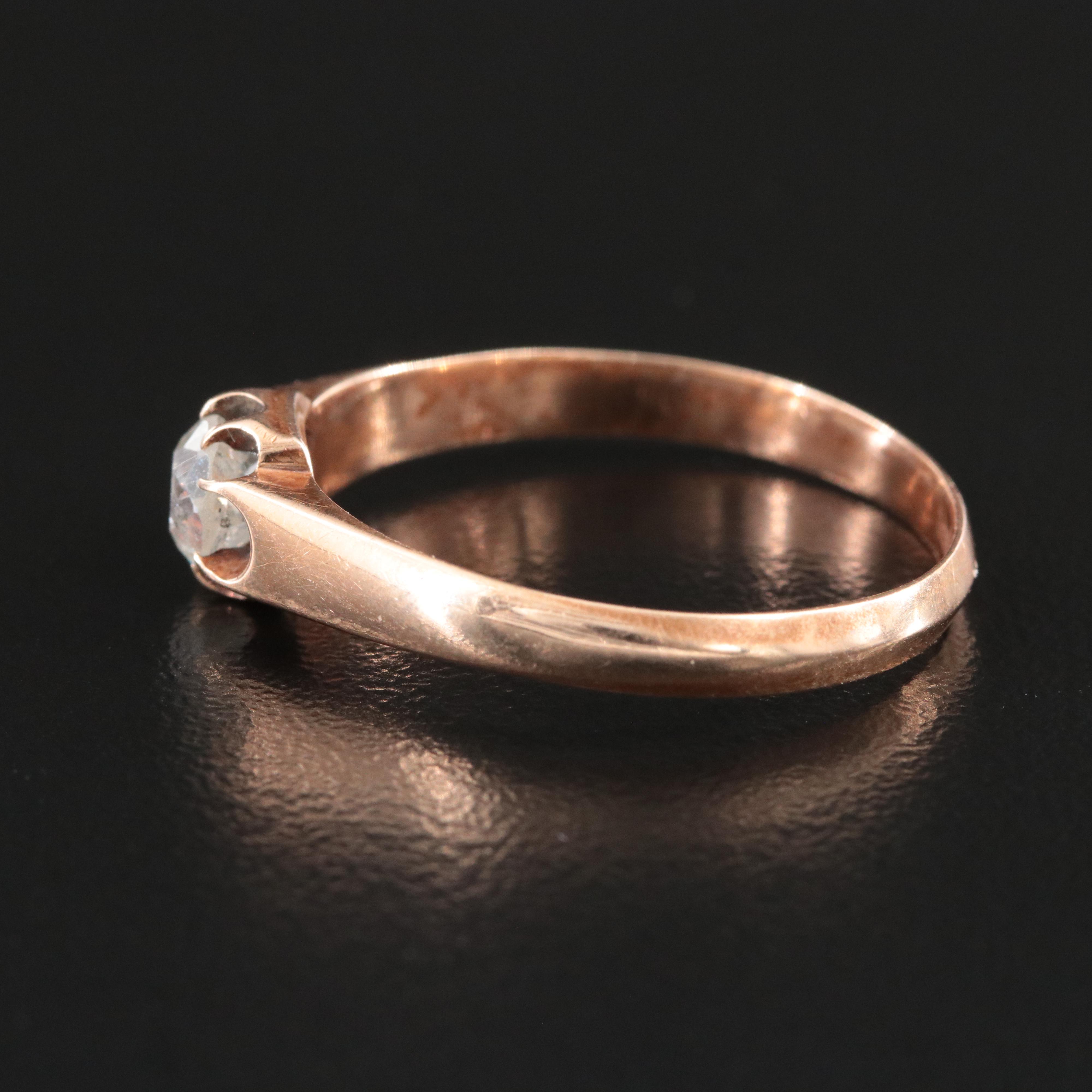 Vintage 10K 0.53 CT Diamond Belcher Ring