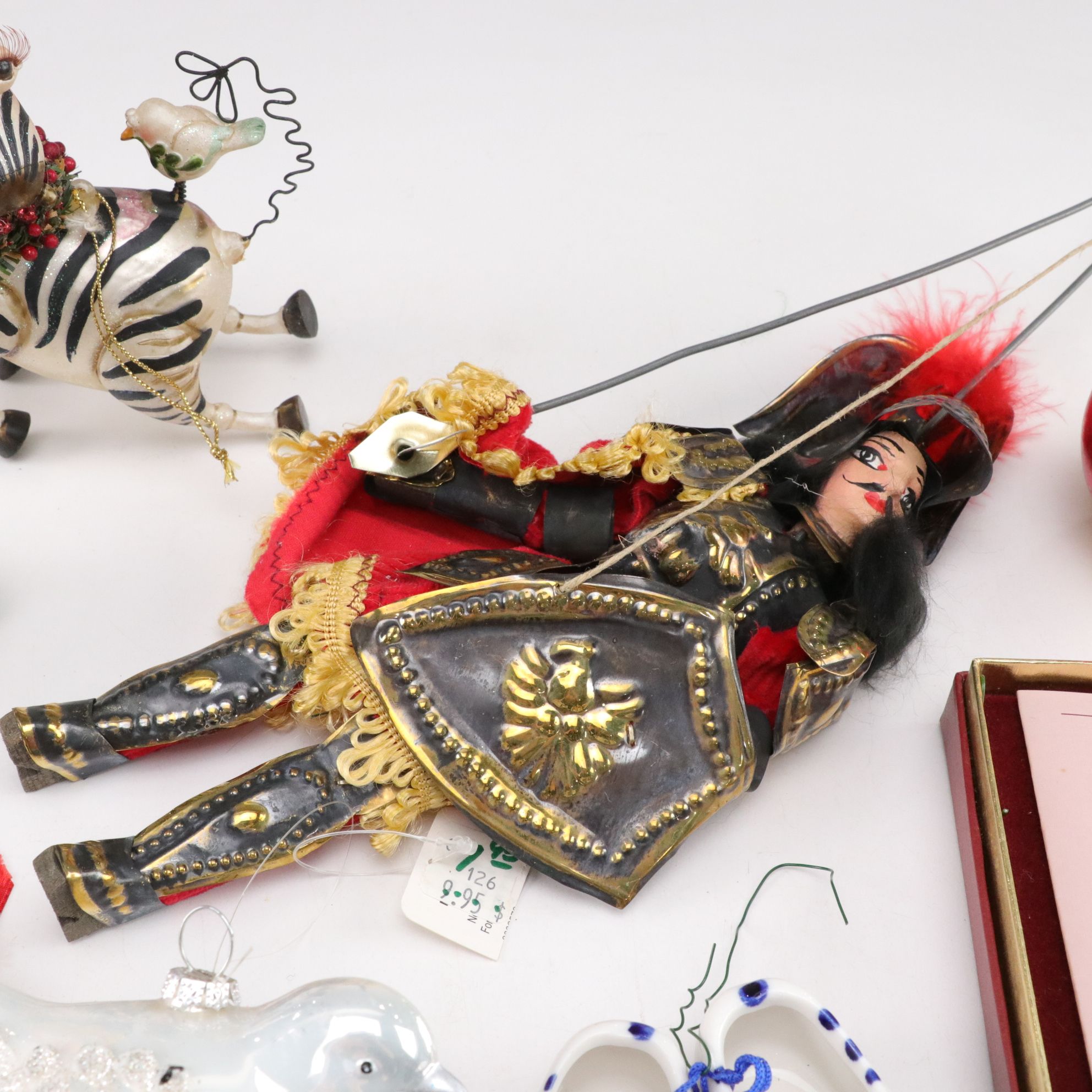 "Orlando" Sicillian Knight Marionette with "Biltmore Estate" and Other Ornaments