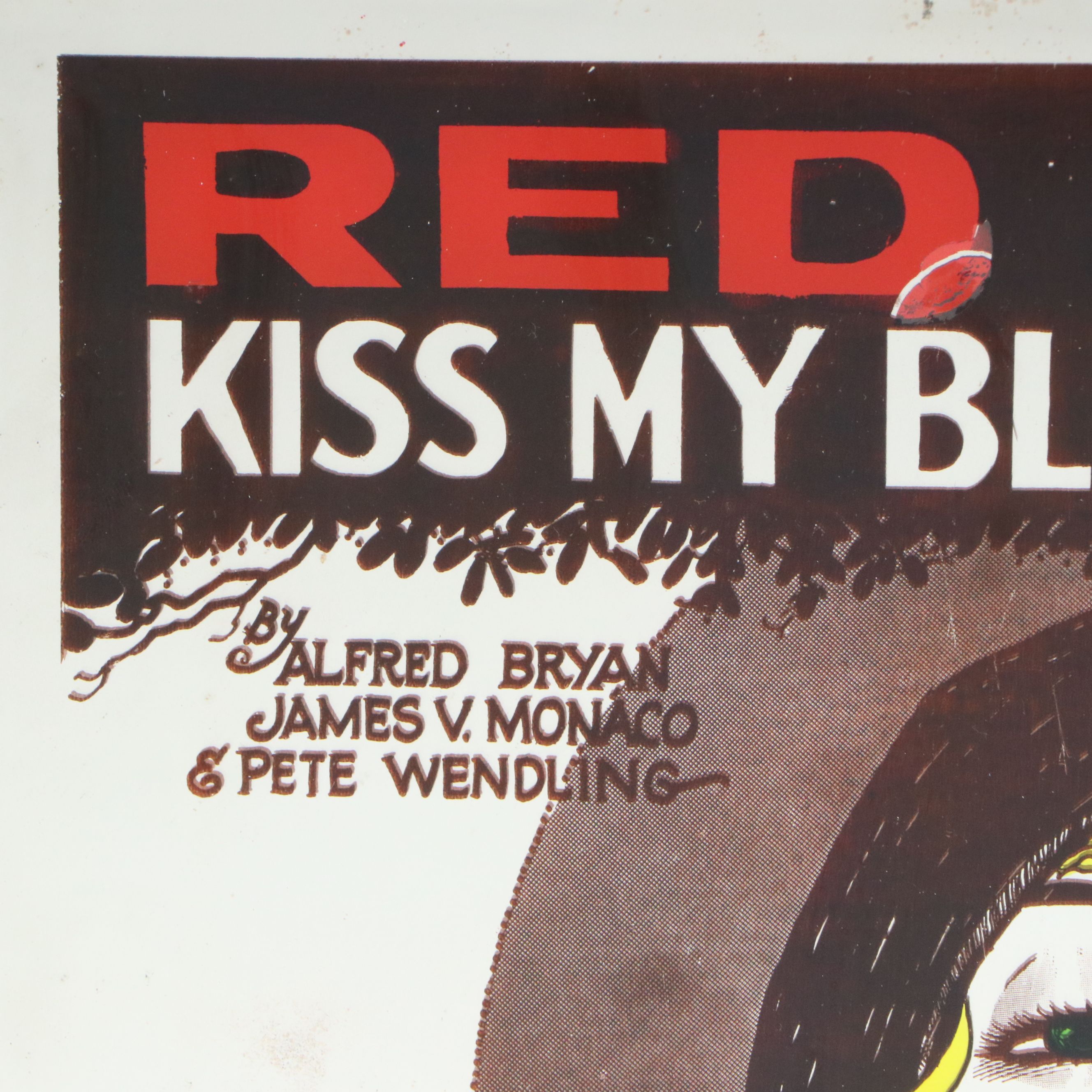 Lucid Lines "Red Lips Kiss My Blues Away" Mirrored Wood Wall Planter