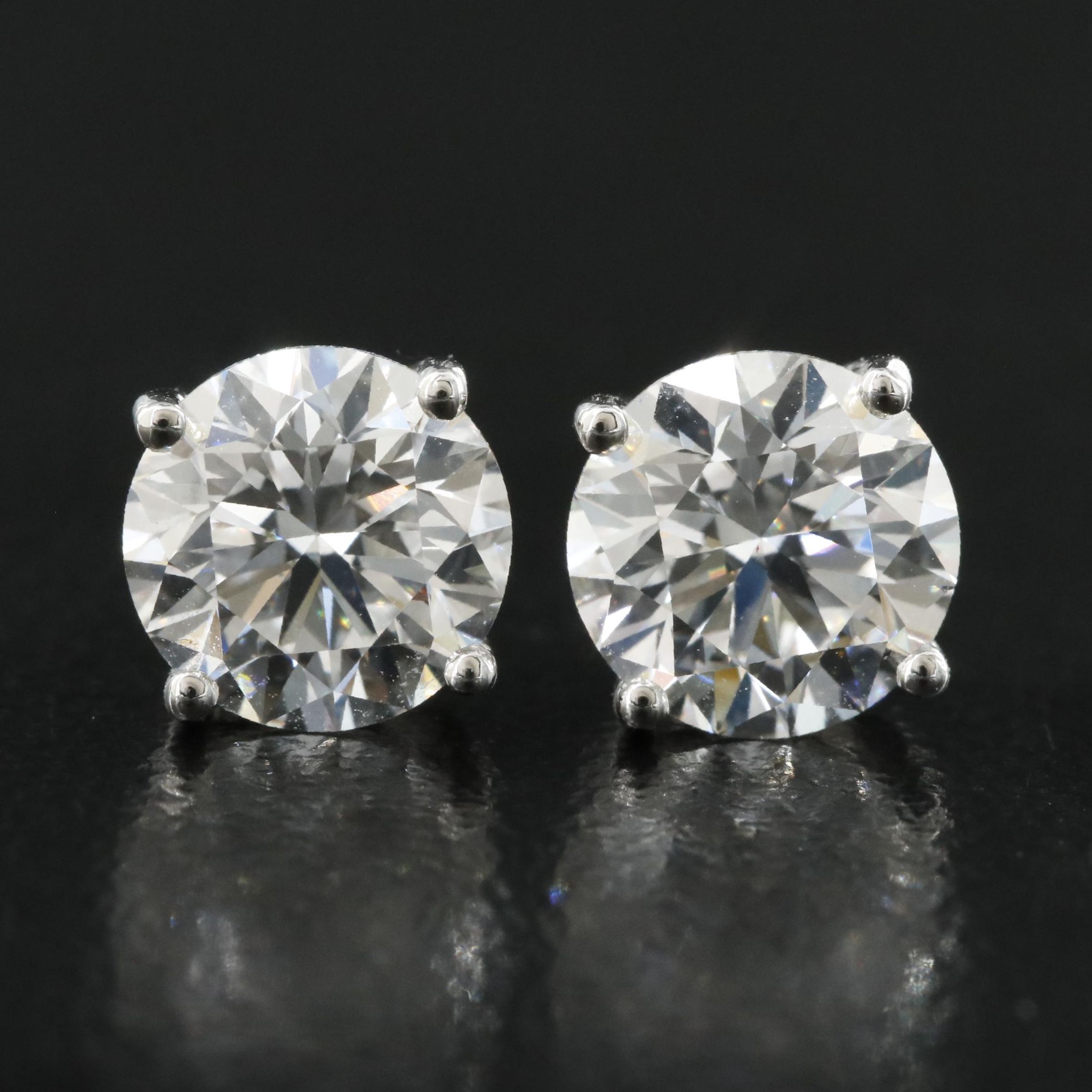 Platinum 2.01 CTW Lab Grown Diamond Stud Earrings with IGI Reports