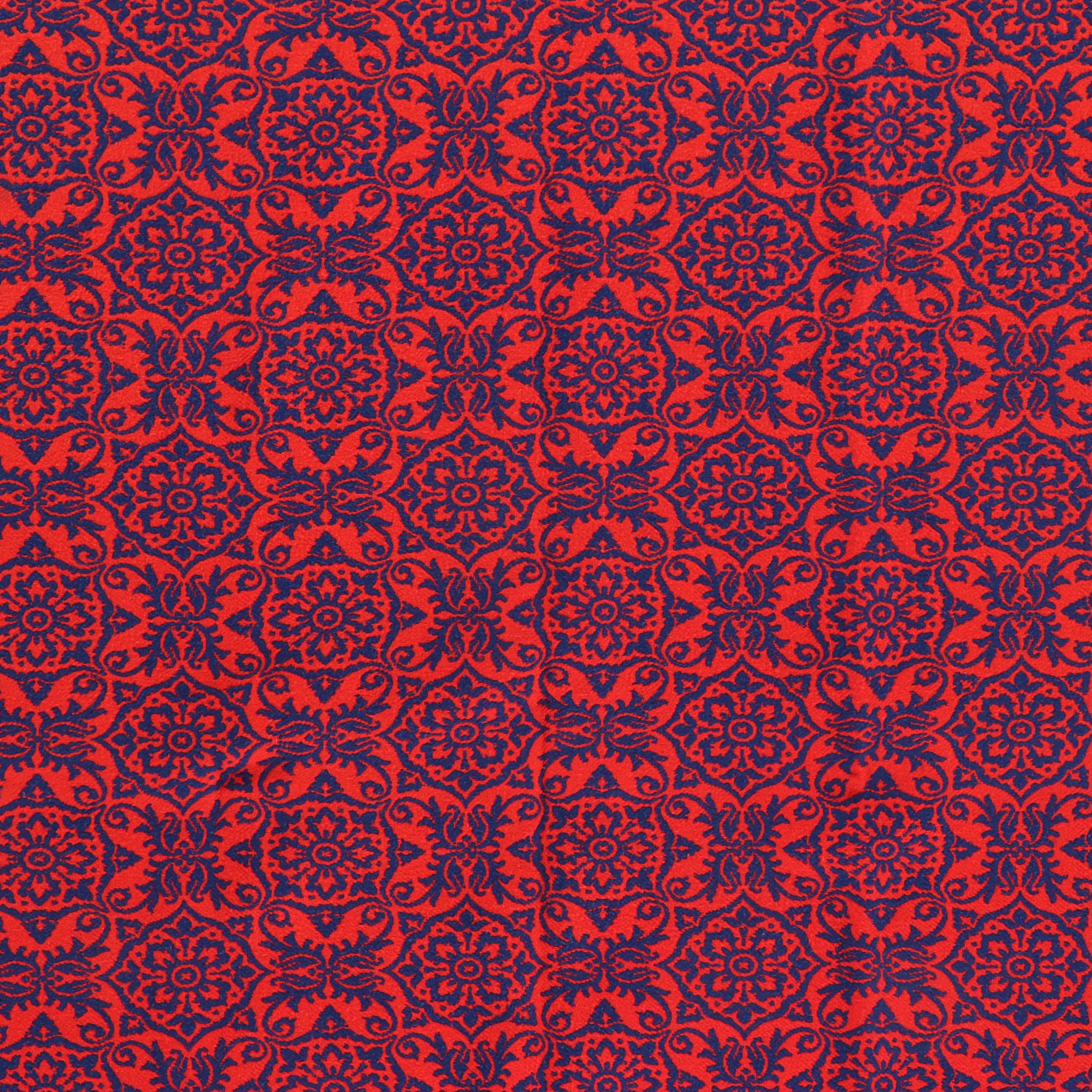 Handwoven Woolen Style Red & Blue Reversible Blanket Throw