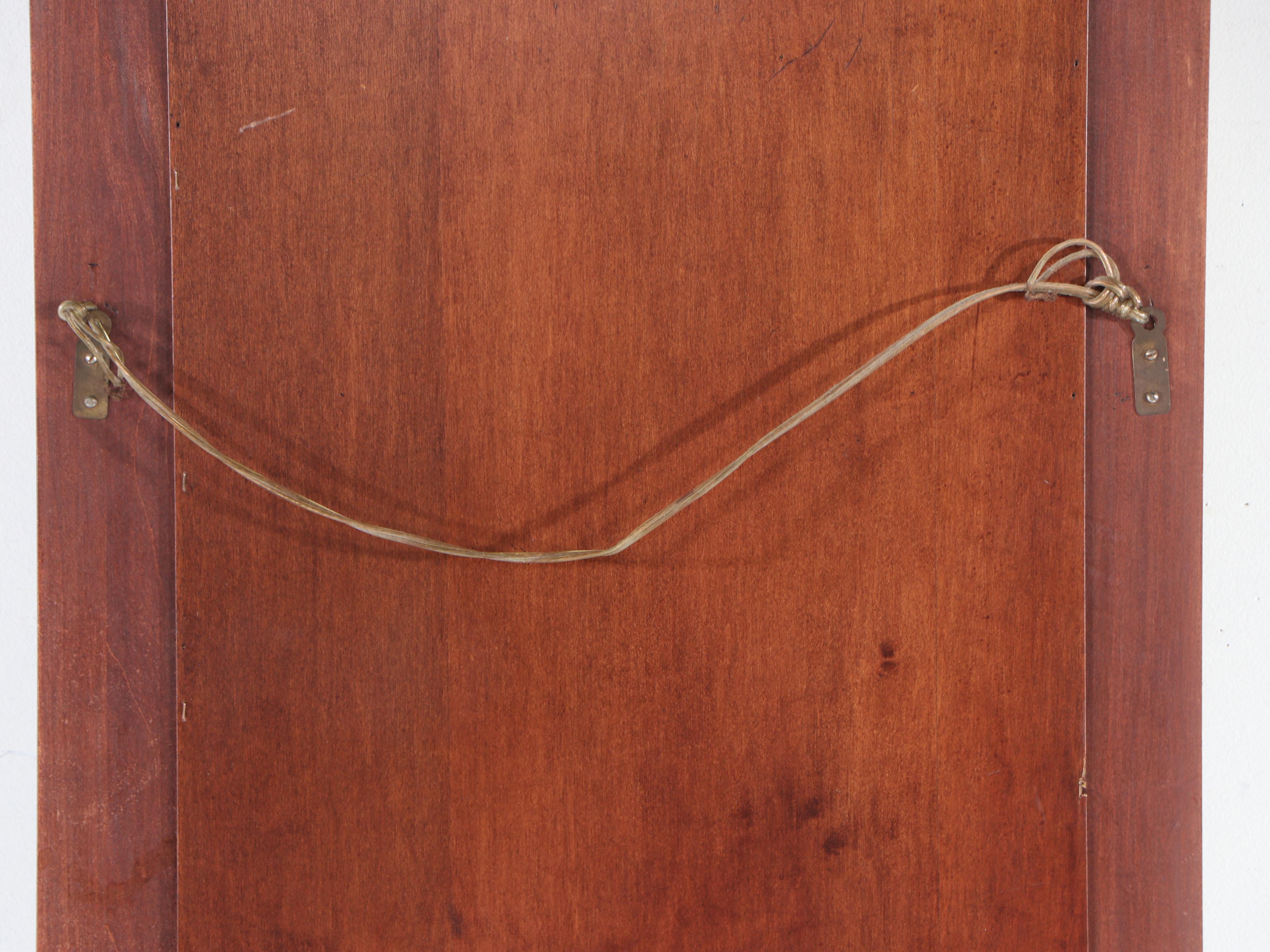 Gilt Rimmed Wooden Beveled Full-Length Wall Mirror