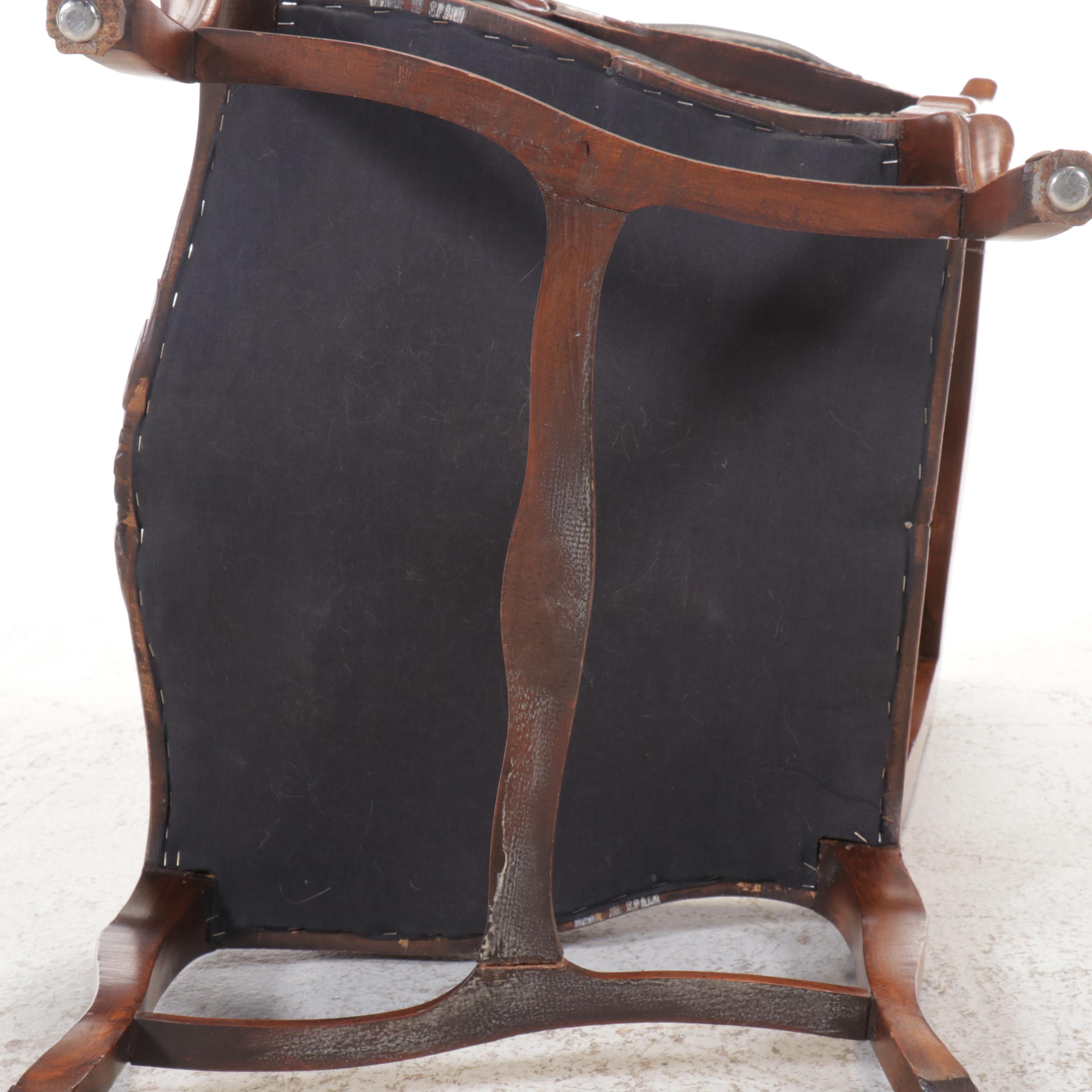 Louis XV Style Faux Leather Fauteuil