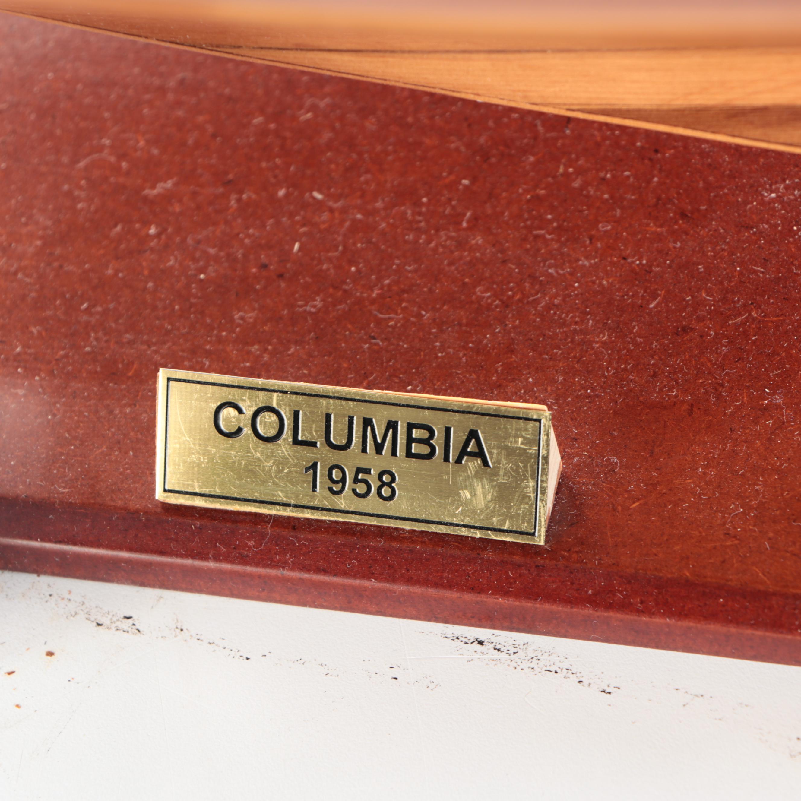 "Columbia" Wooden Model Sailboat of America's Cup 1958 Winner