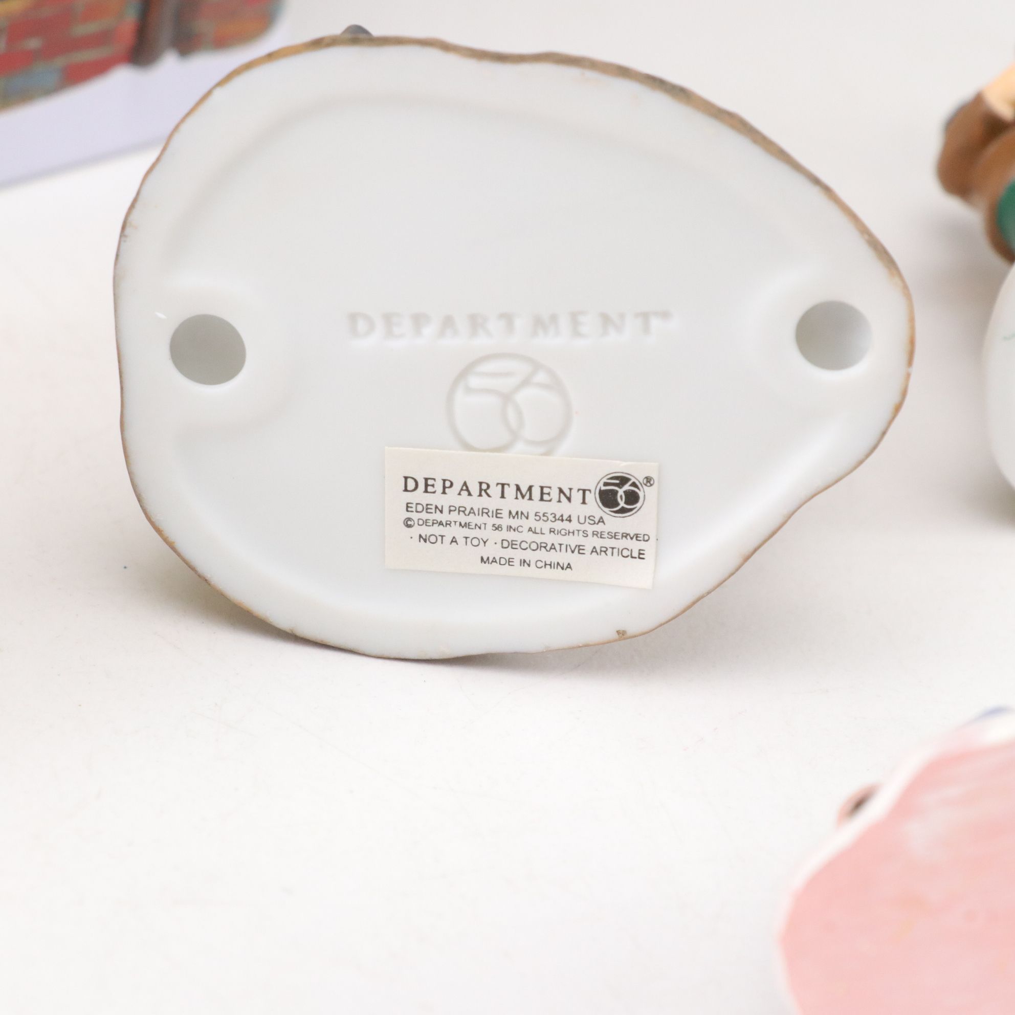 Department 56 and Lemax Christmas Village Figures with Harry London Cookie Tin