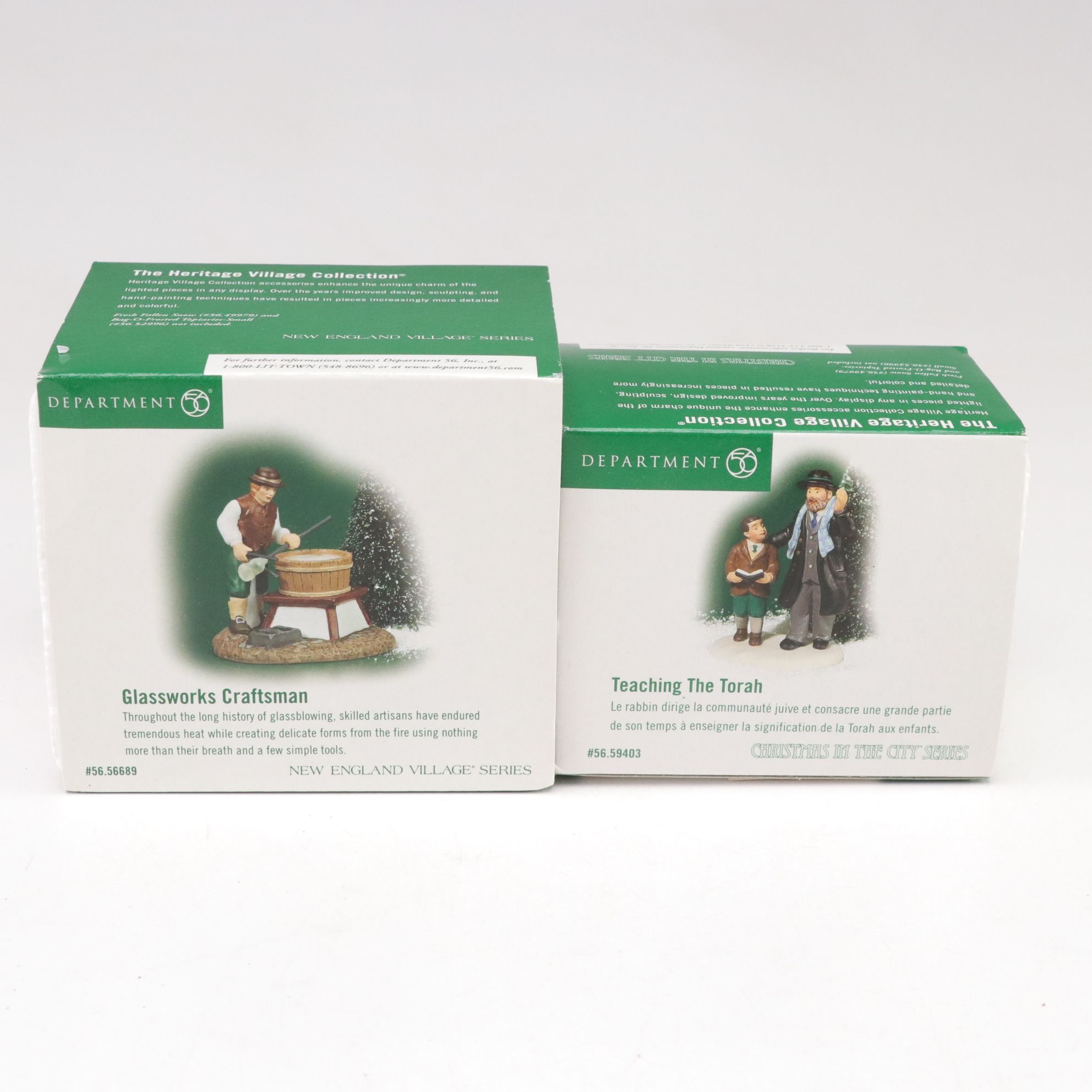 Department 56 and Lemax Christmas Village Figures with Harry London Cookie Tin