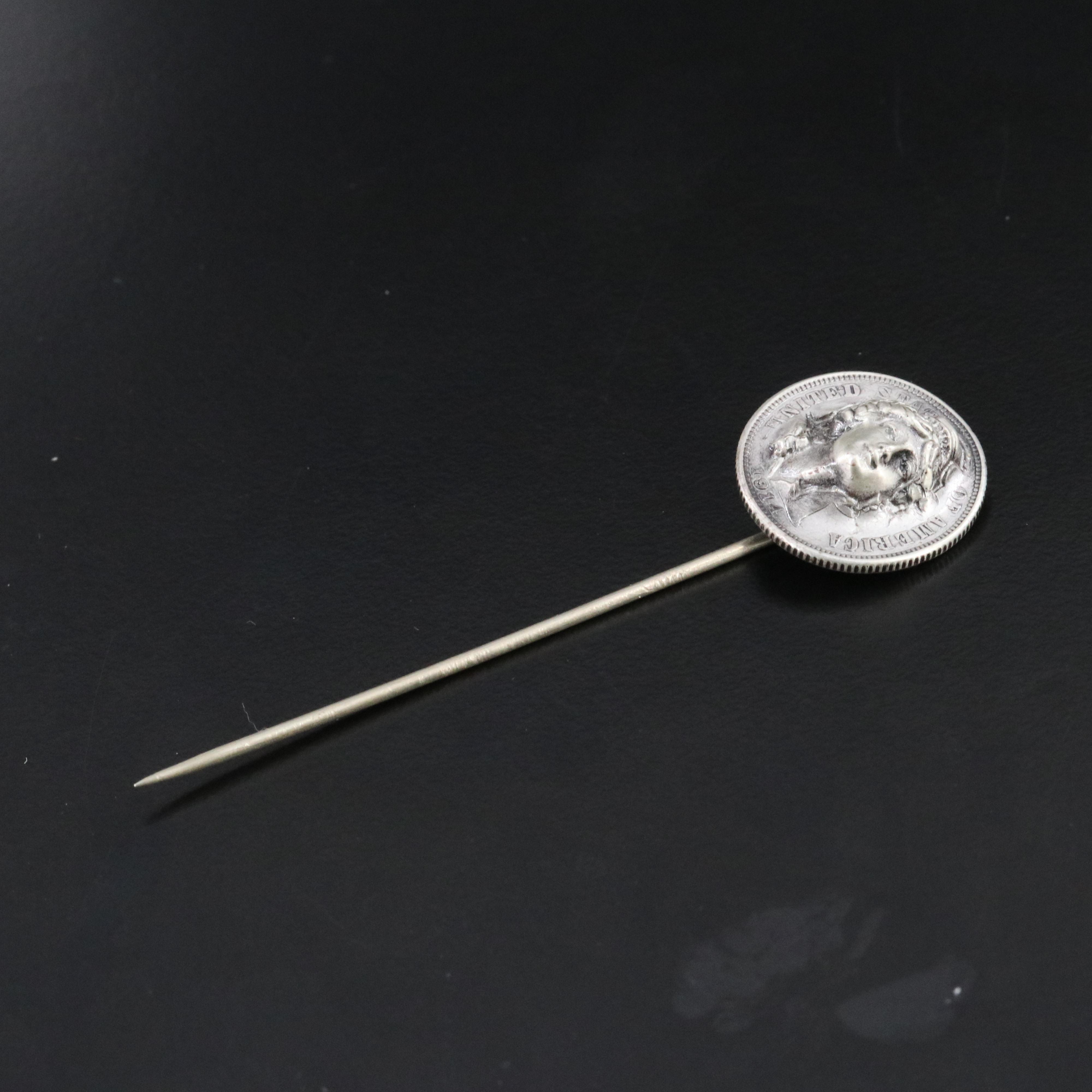 1914 Barber Silver Dime with Liberty Head Repoussé "Pop Out" Stickpin