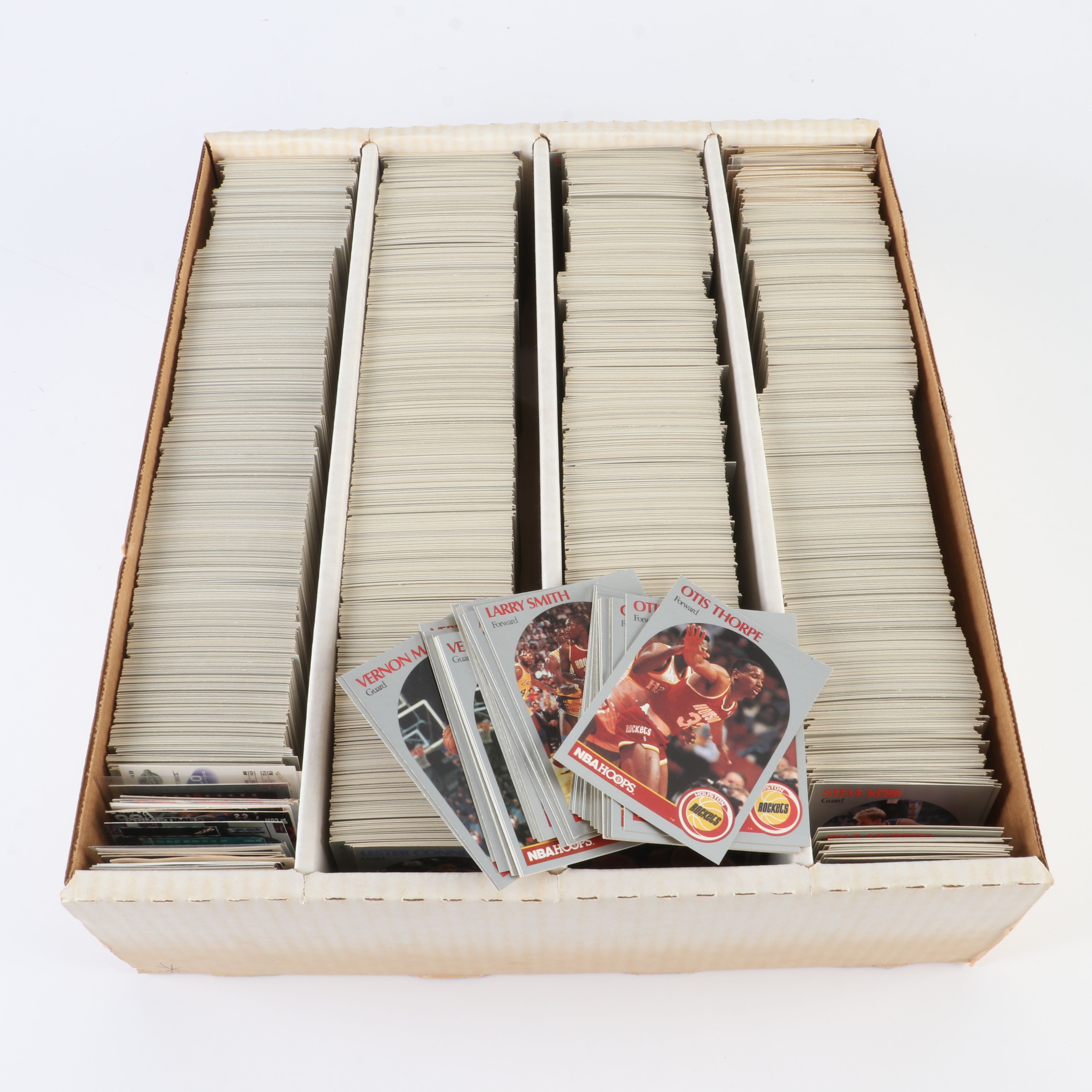 Five Large Boxes of Sports Trading Cards, 1980s to 1990s
