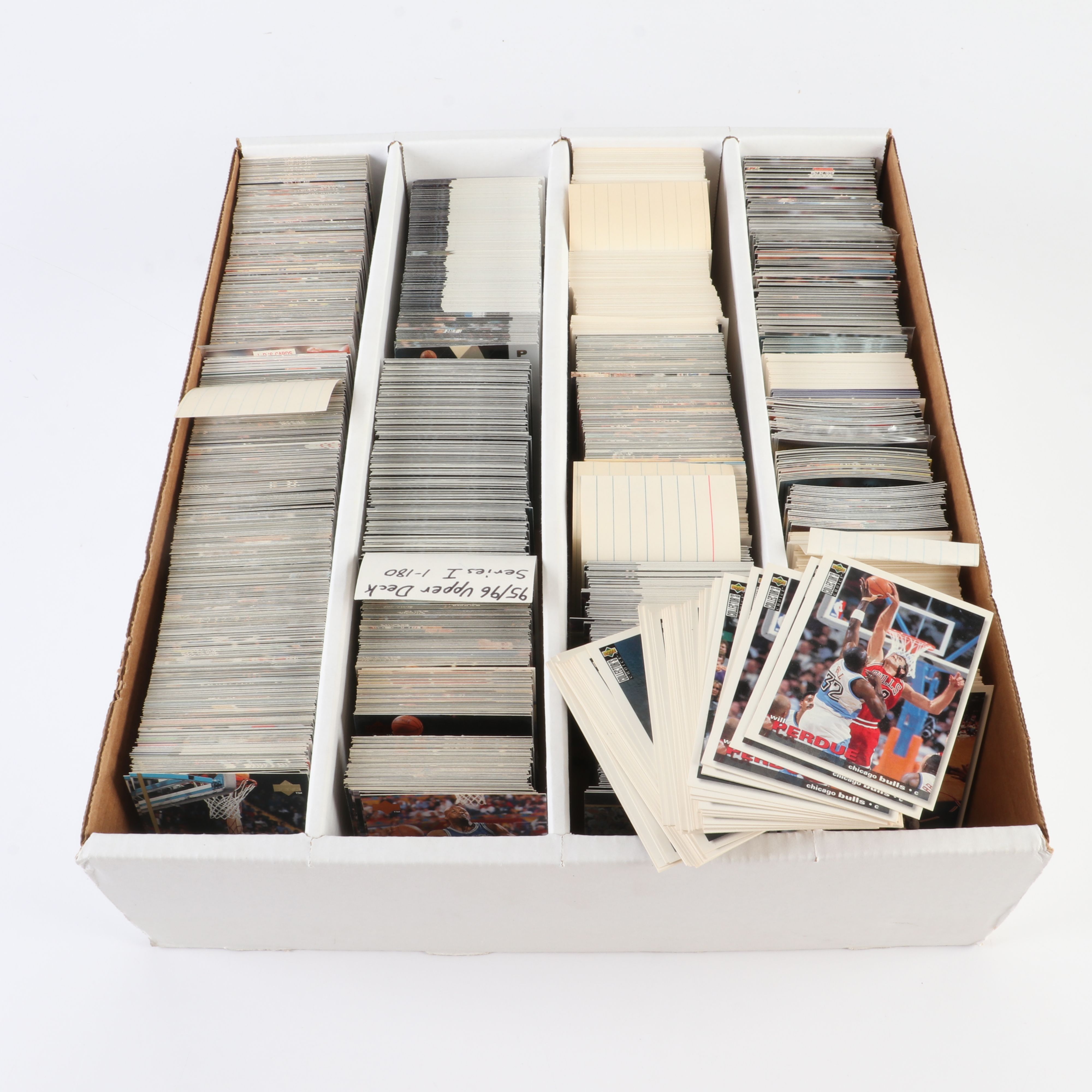 Five Large Boxes of Sports Trading Cards, 1980s to 1990s