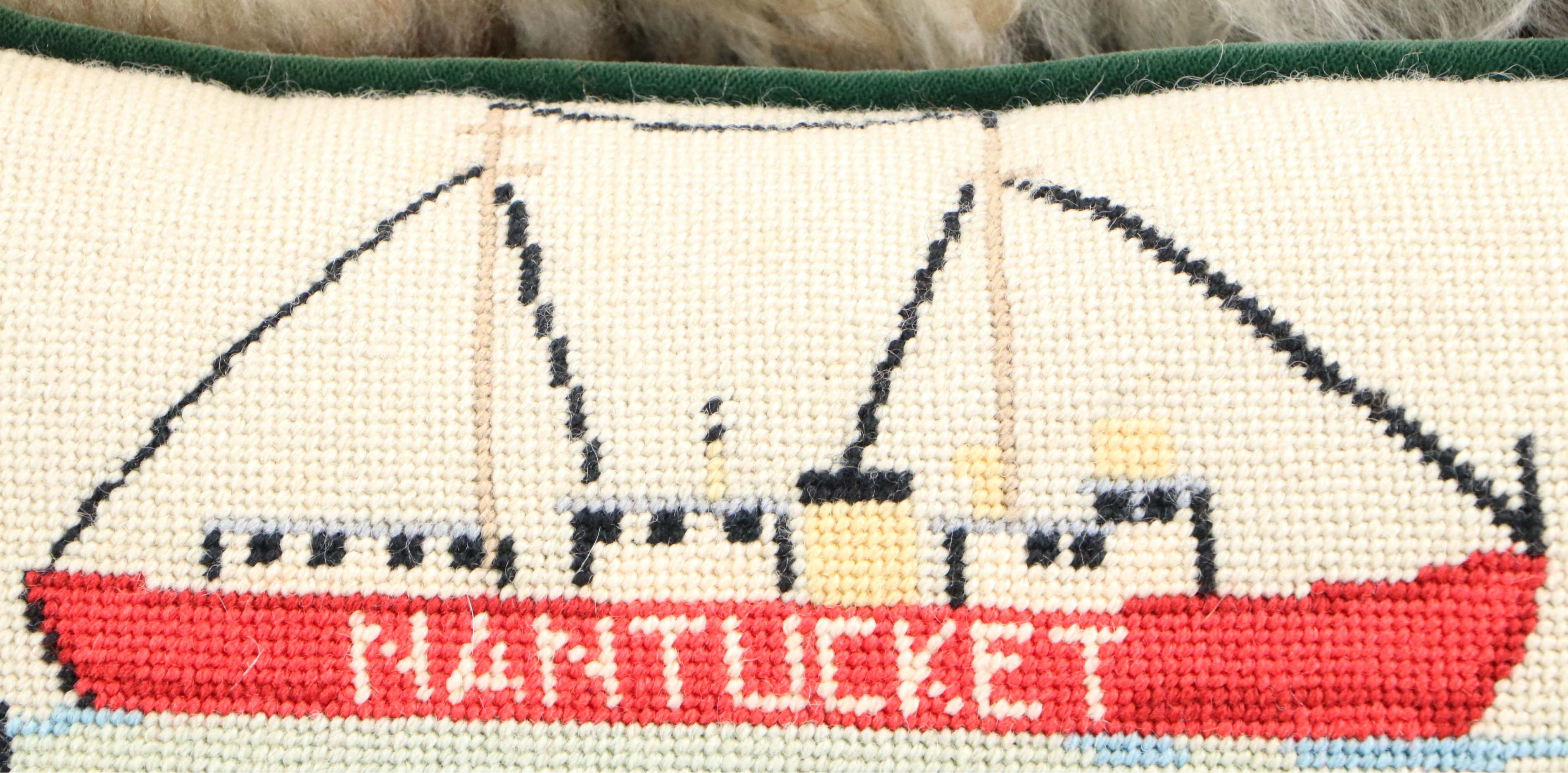 Cincinnati Bengals Needlepoint Pillow with Shearling Neckroll and Other Pillows