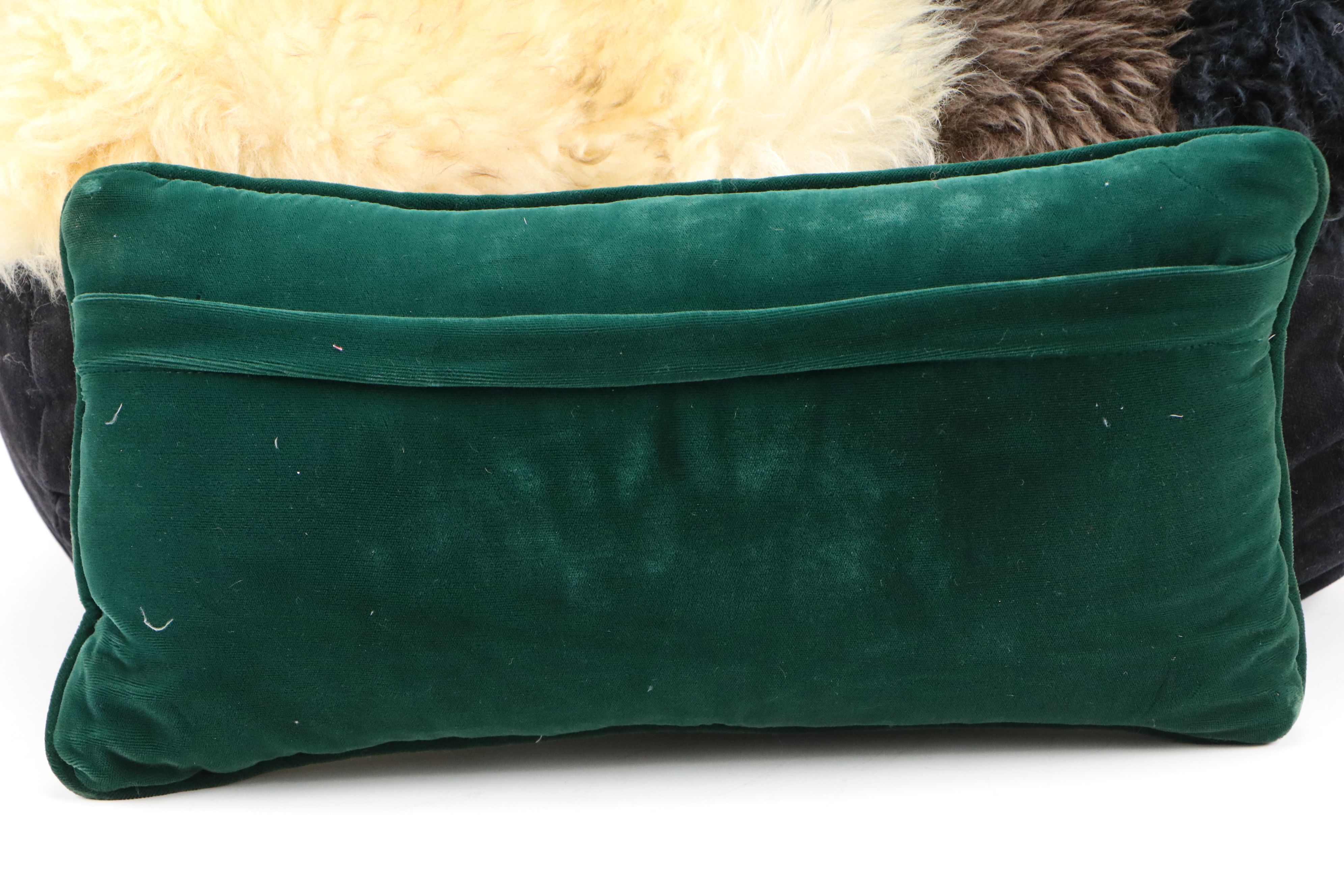 Cincinnati Bengals Needlepoint Pillow with Shearling Neckroll and Other Pillows