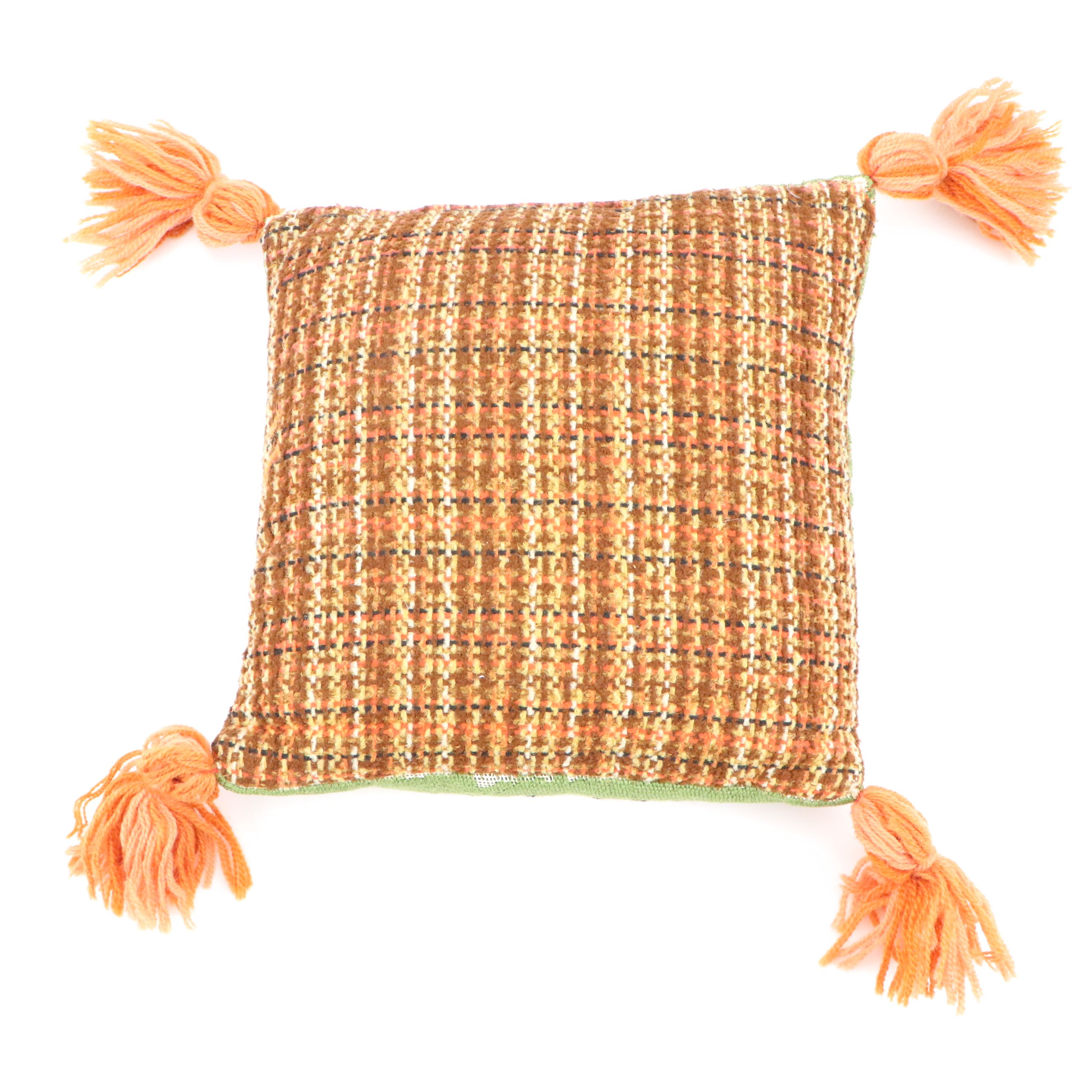 Cincinnati Bengals Needlepoint Pillow with Shearling Neckroll and Other Pillows