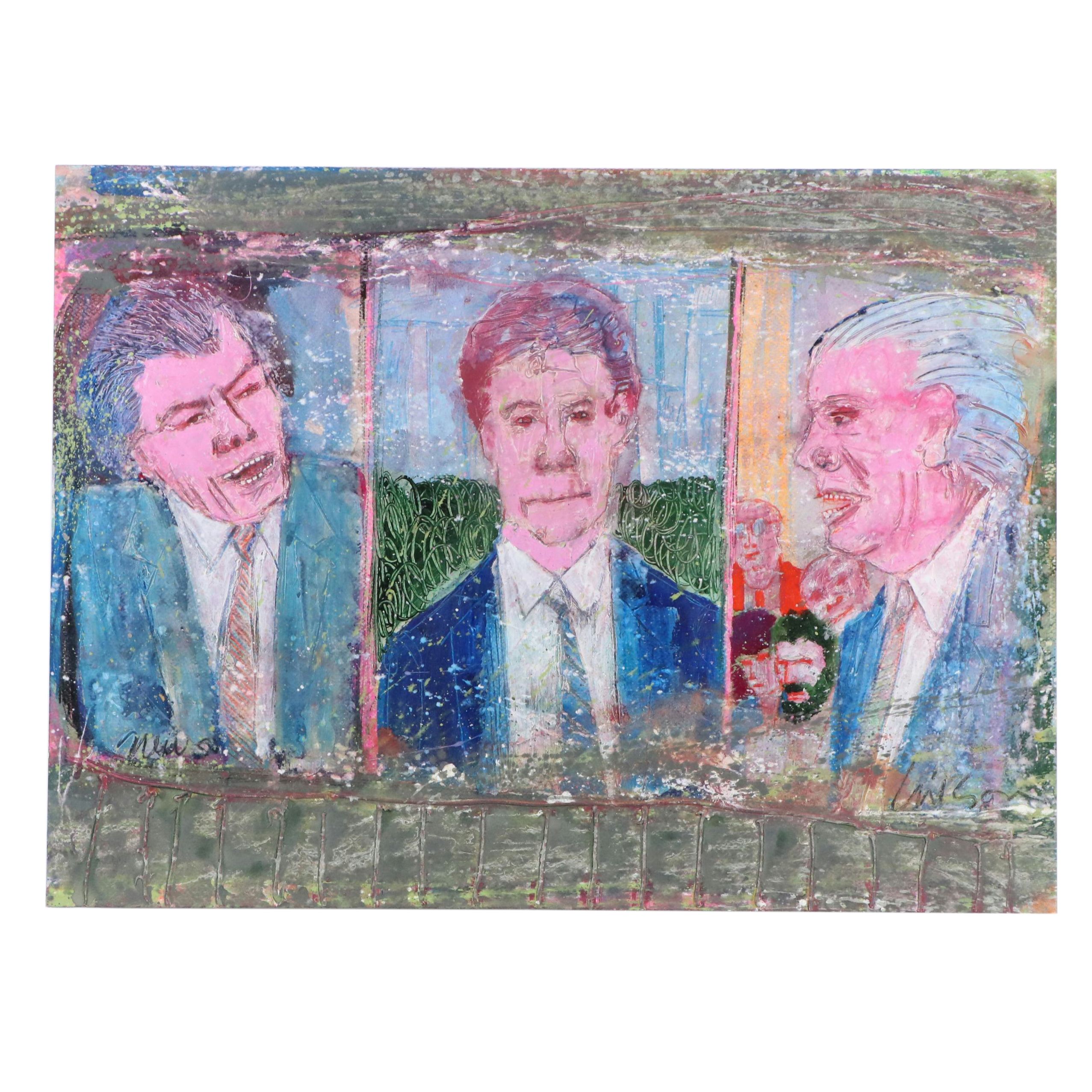 Harry Hilson Acrylic Painting "News"