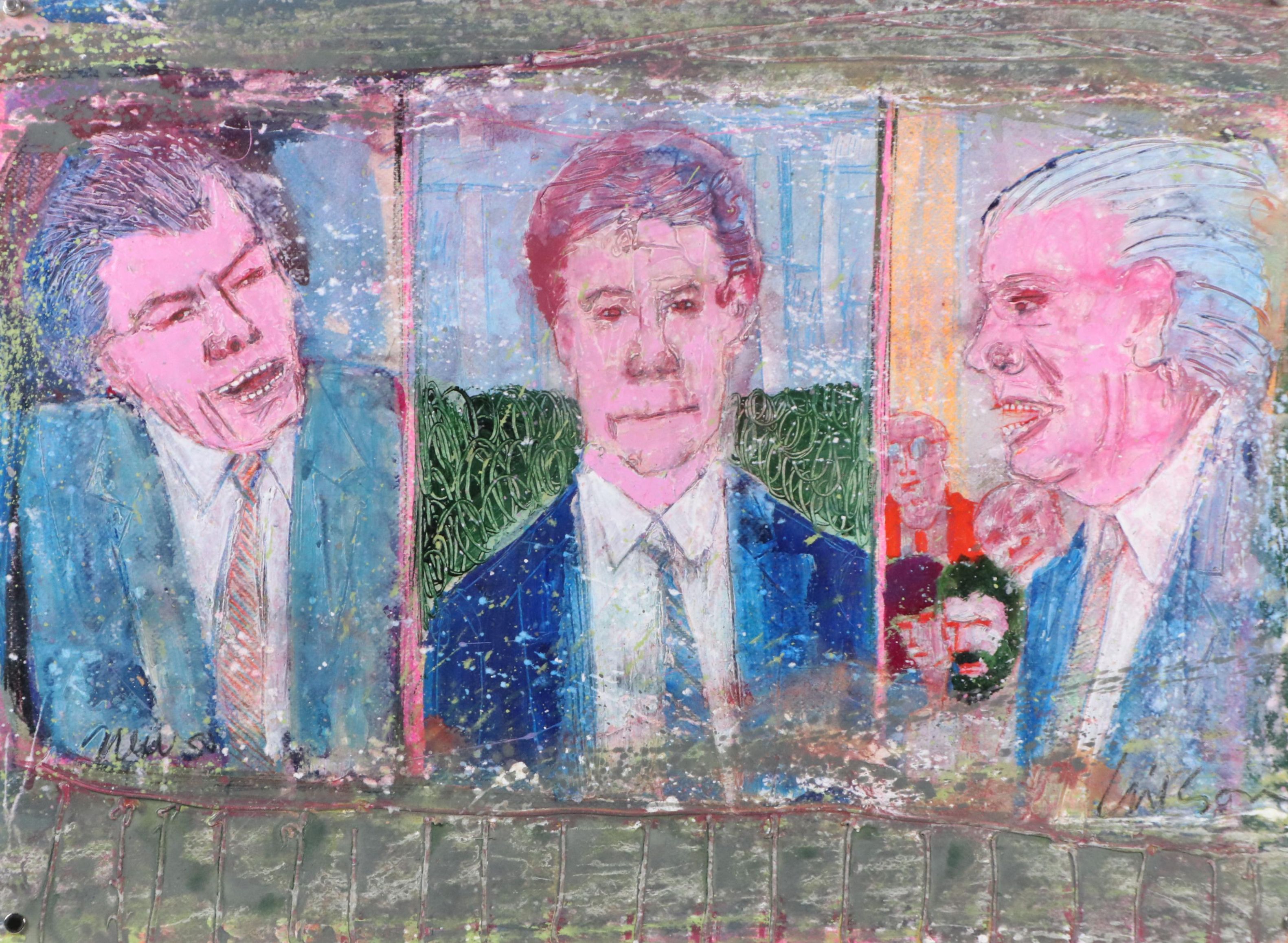 Harry Hilson Acrylic Painting "News"