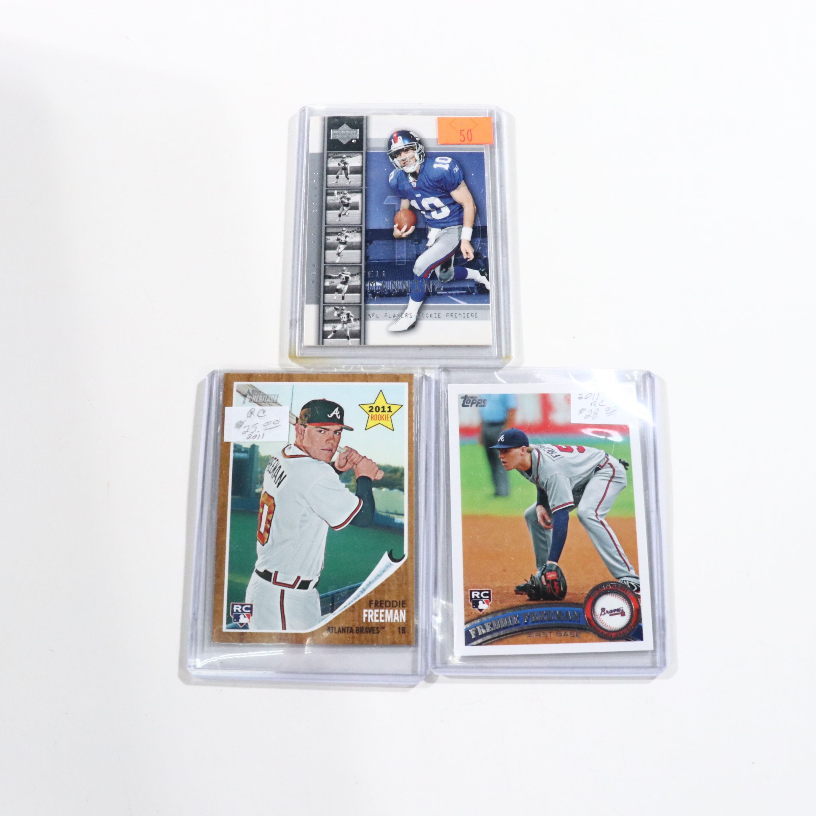 Topps with Other Sports Cards Featuring Eli Manning and Freddie Freeman Rookies