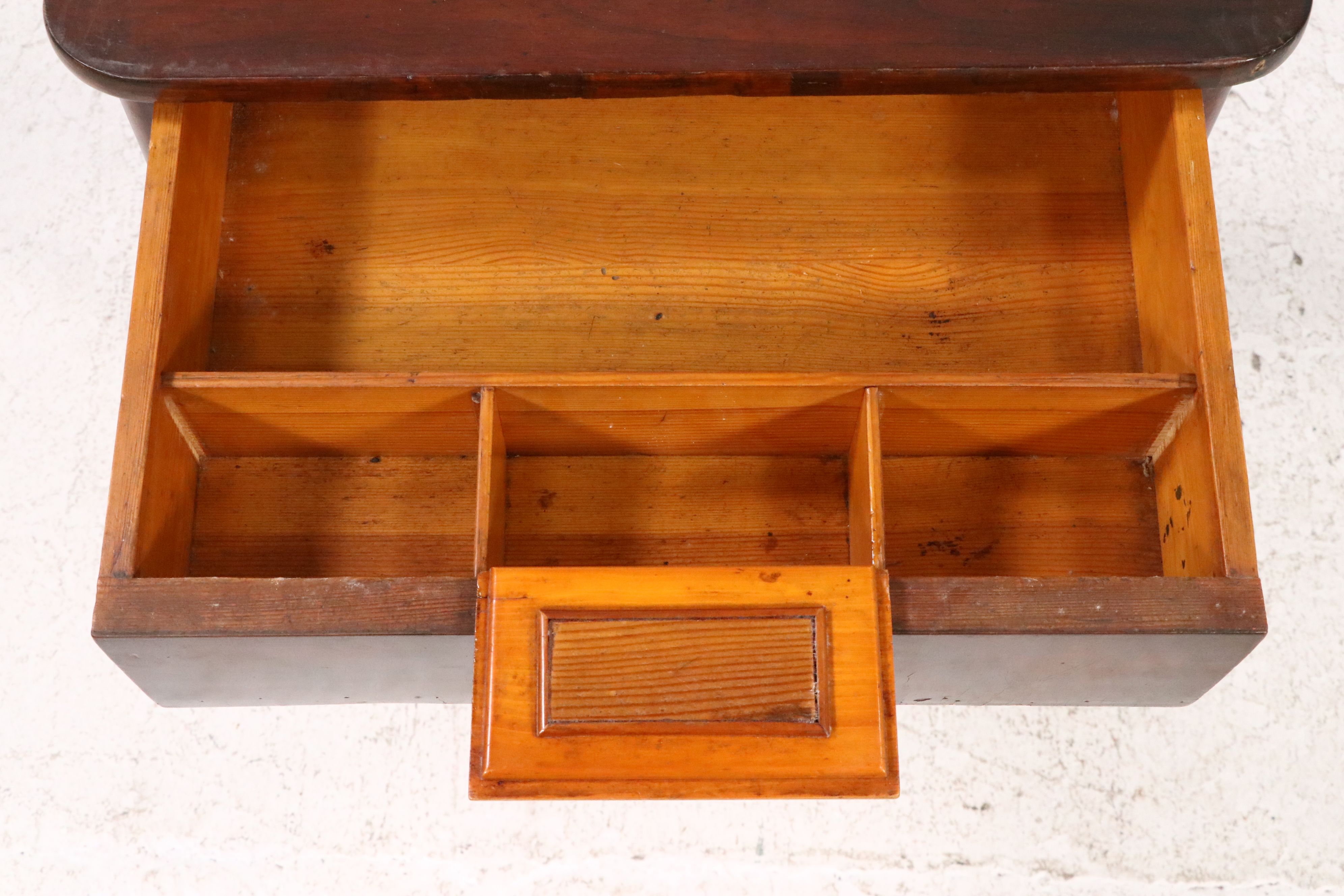 Biedermeier Walnut Worktable with Fitted Drawer
