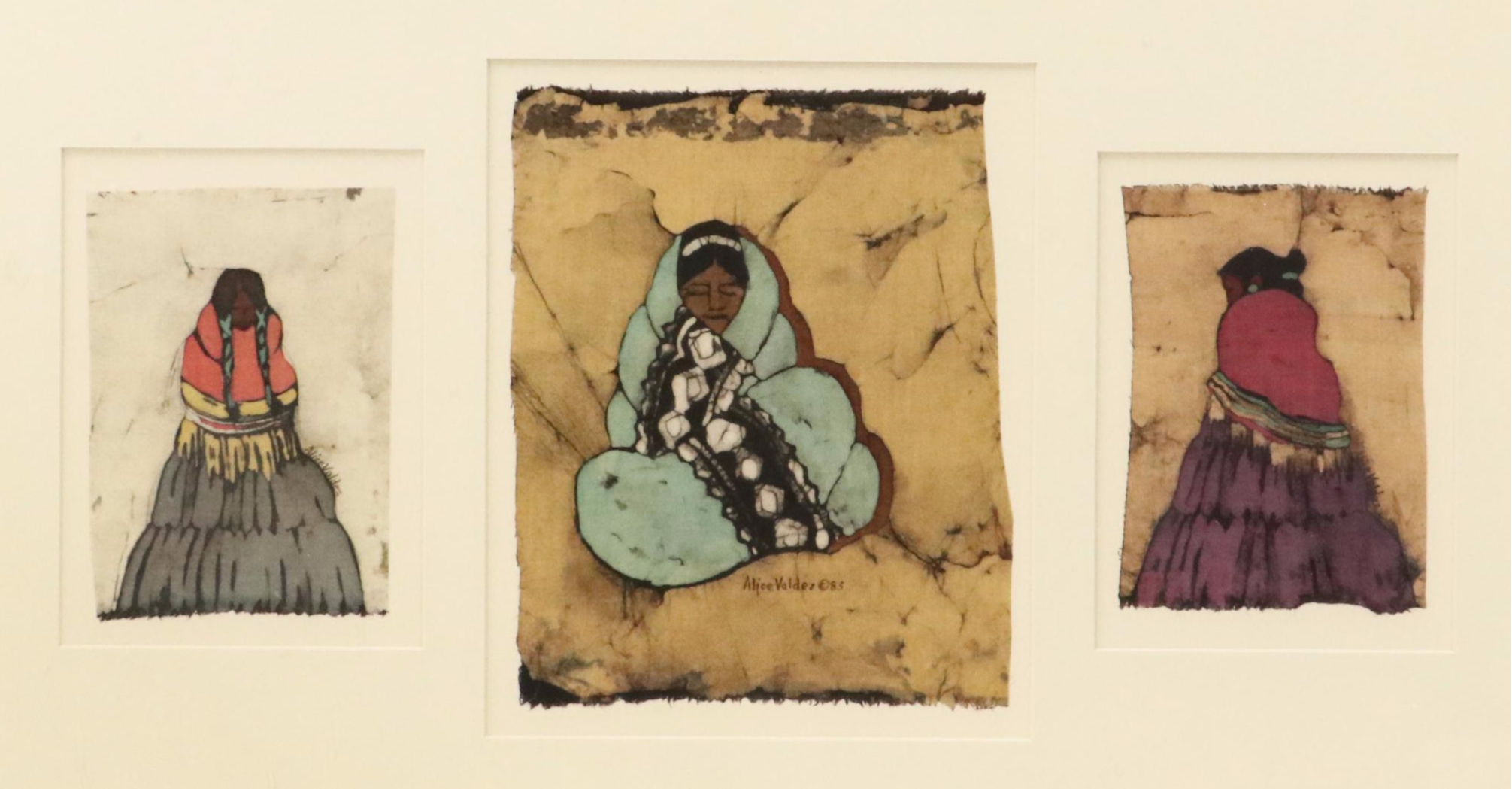 Alice Valdez Batik Portraits of Native American Women, 1983